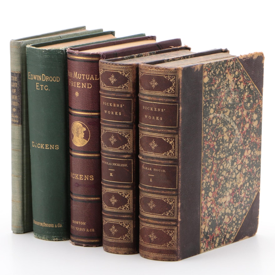 Novels by Charles Dickens Including First Edition "The Life of Our Lord"