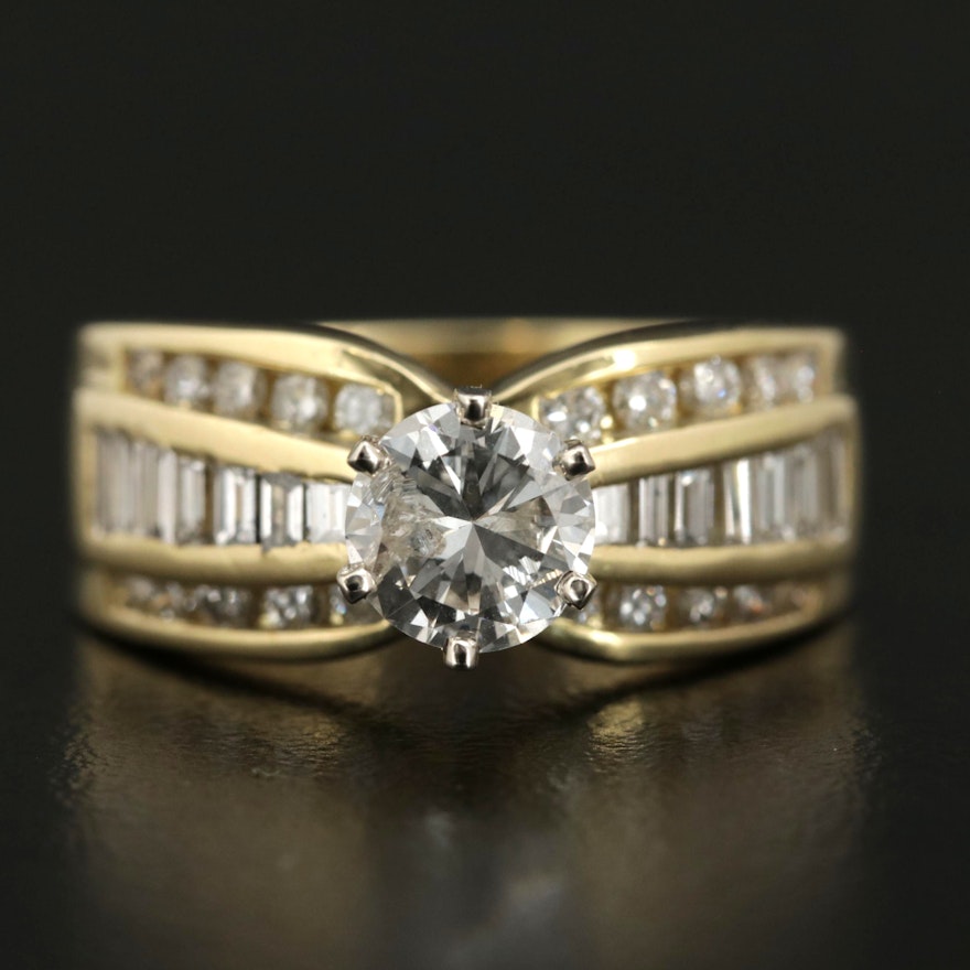 14K Yellow Gold 1.91 CTW Diamond Ring