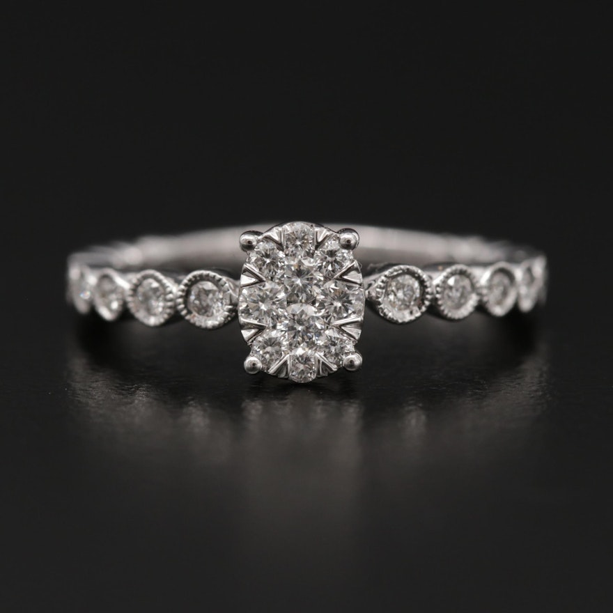 14K White Gold Diamond Ring