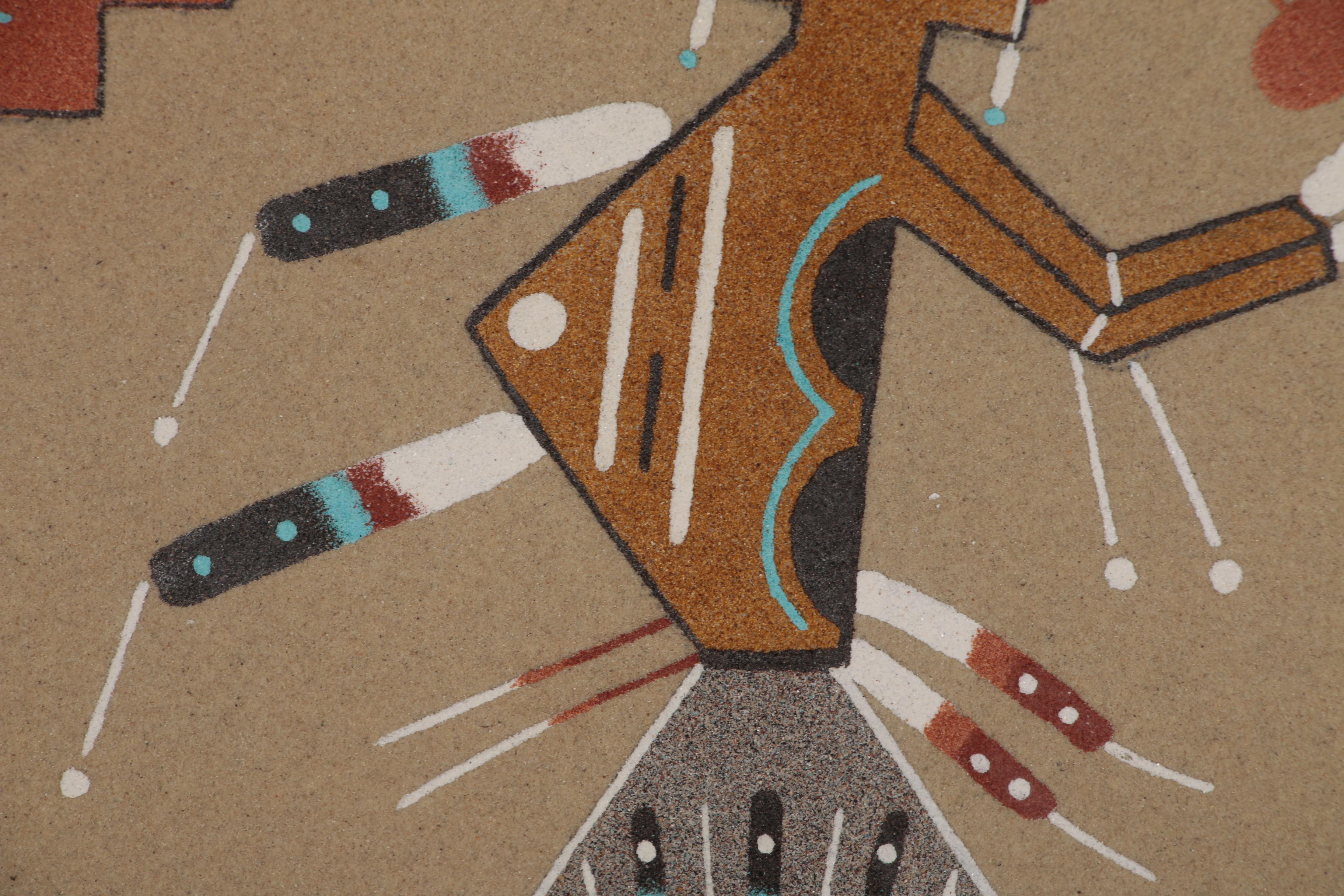 M. Yazzie Sand Painting "The Hunch Back Figure"