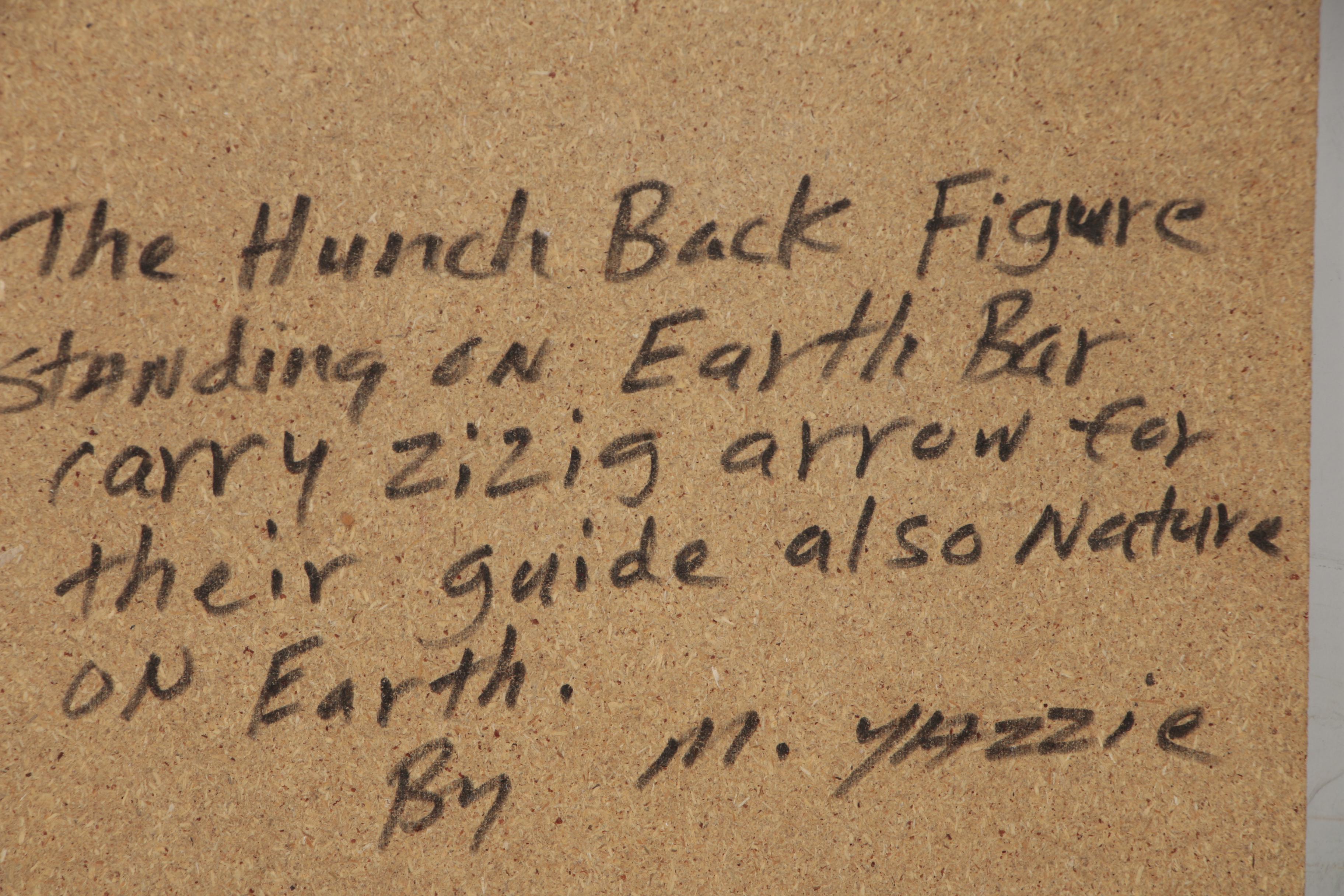 M. Yazzie Sand Painting "The Hunch Back Figure"