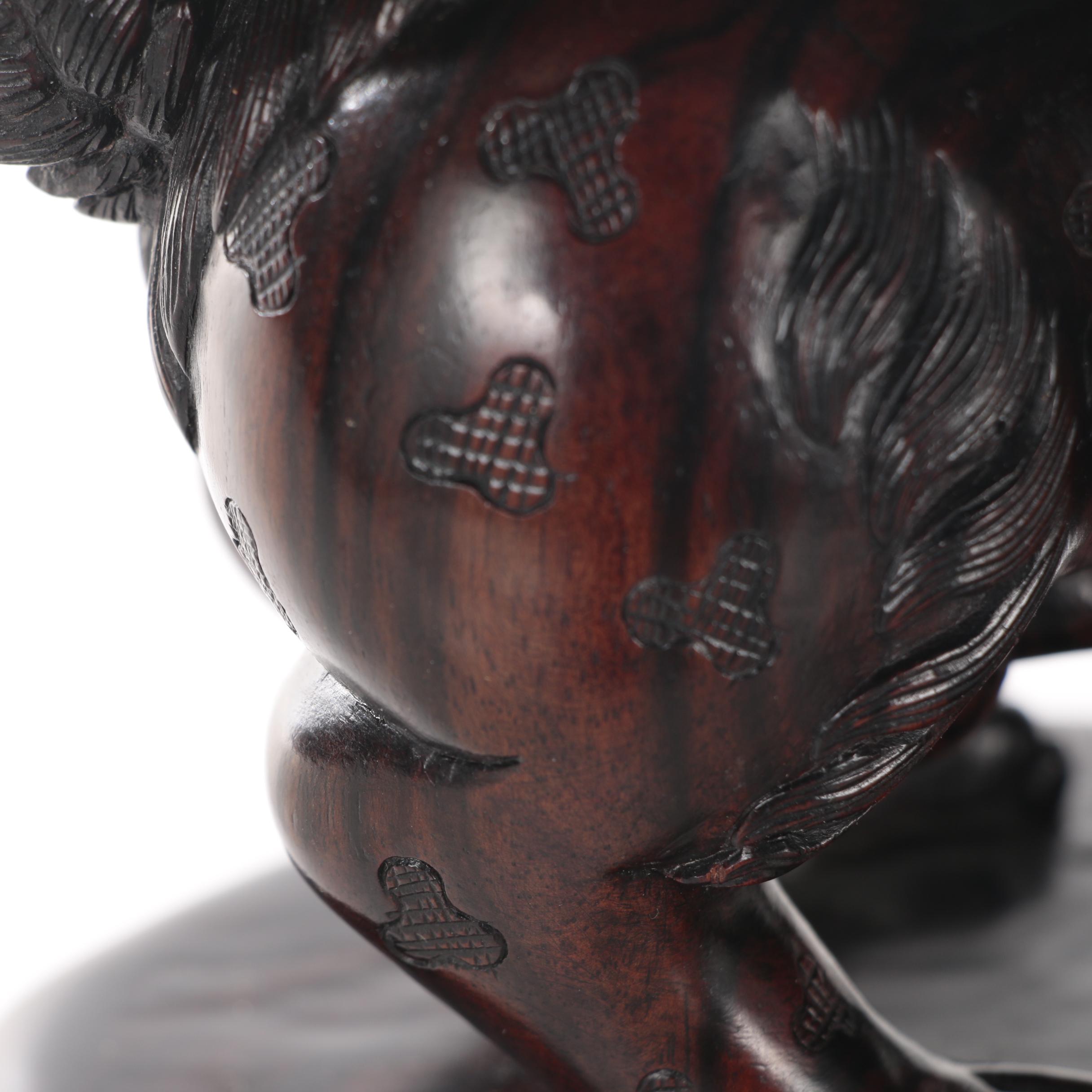 Balinese Njana Tilem Gallery Carved Hardwood Winged Lion