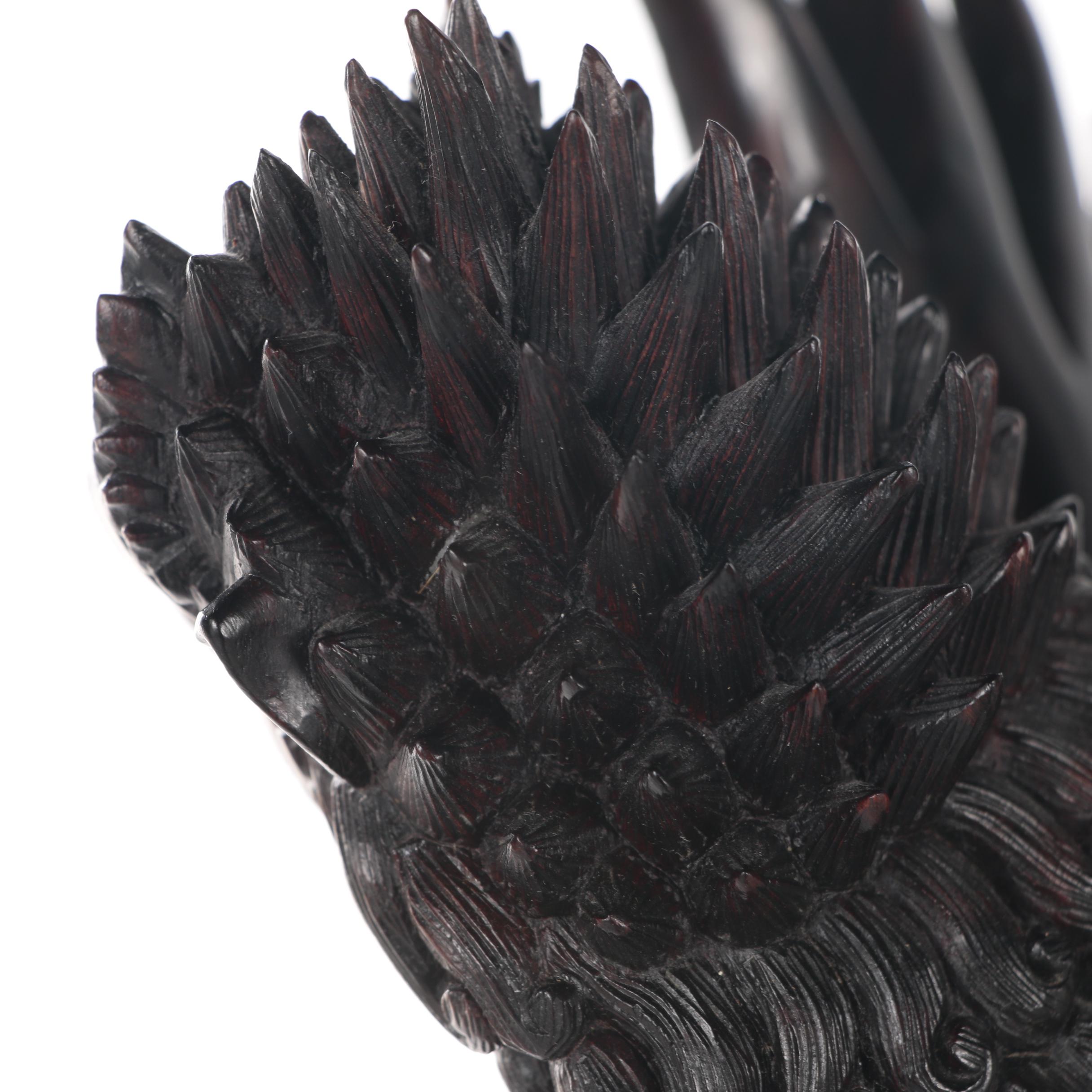 Balinese Njana Tilem Gallery Carved Hardwood Winged Lion