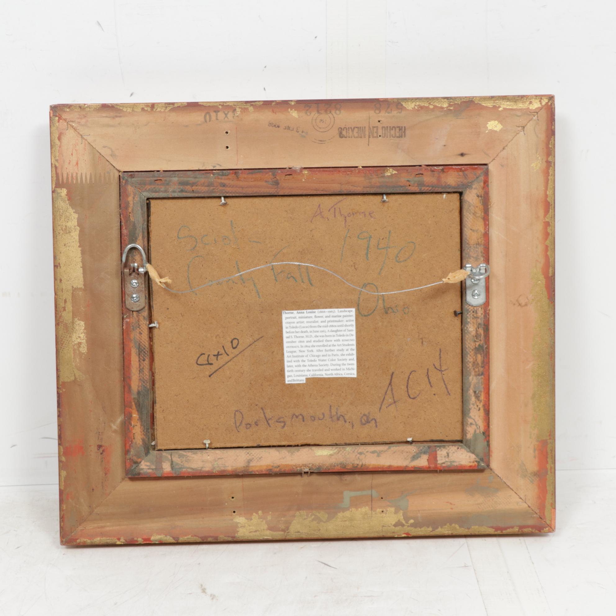 Anna Louise Thorne Oil Painting "Scioto County-Fall", 1940