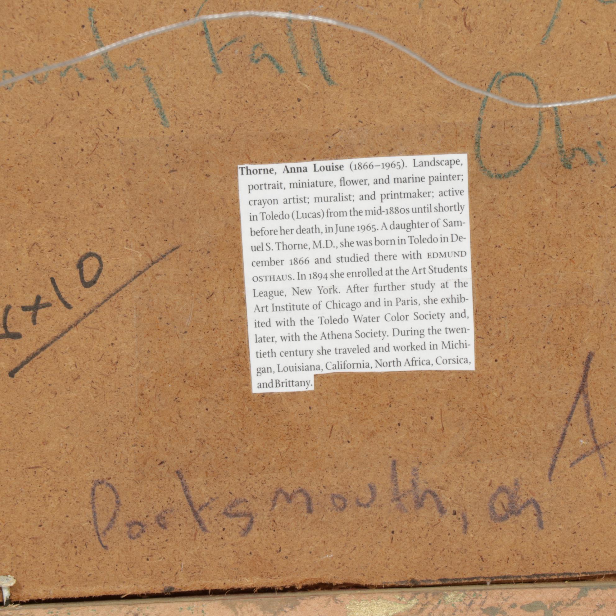 Anna Louise Thorne Oil Painting "Scioto County-Fall", 1940