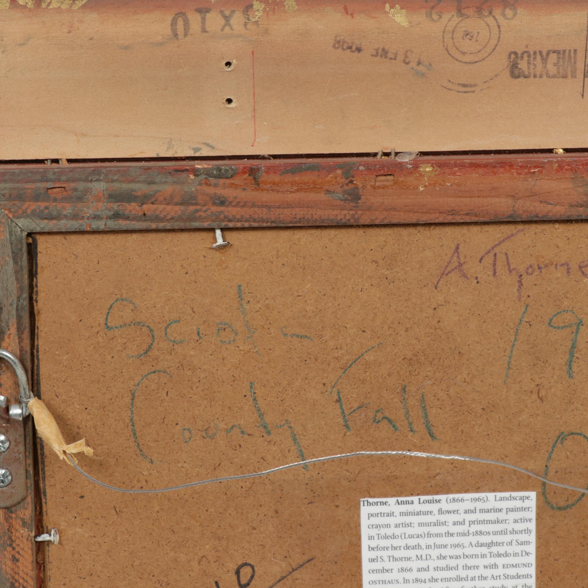 Anna Louise Thorne Oil Painting "Scioto County-Fall", 1940