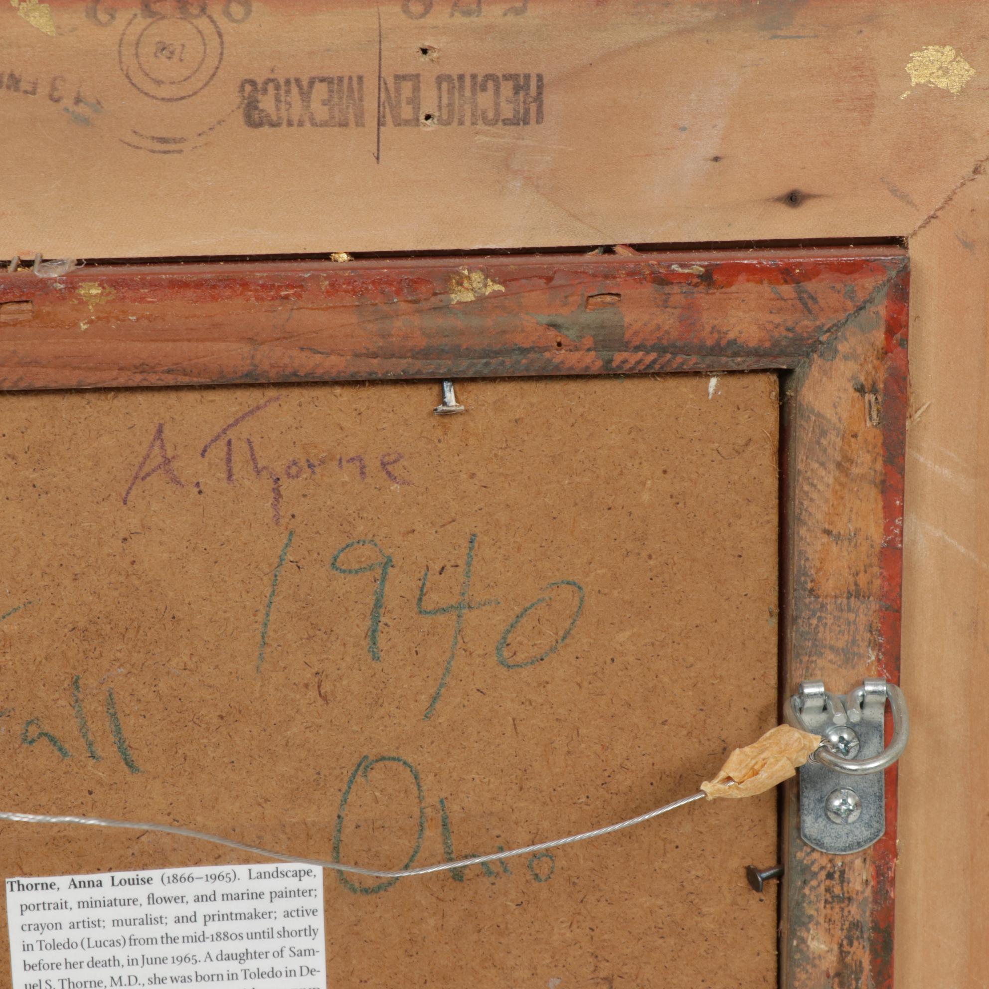 Anna Louise Thorne Oil Painting "Scioto County-Fall", 1940