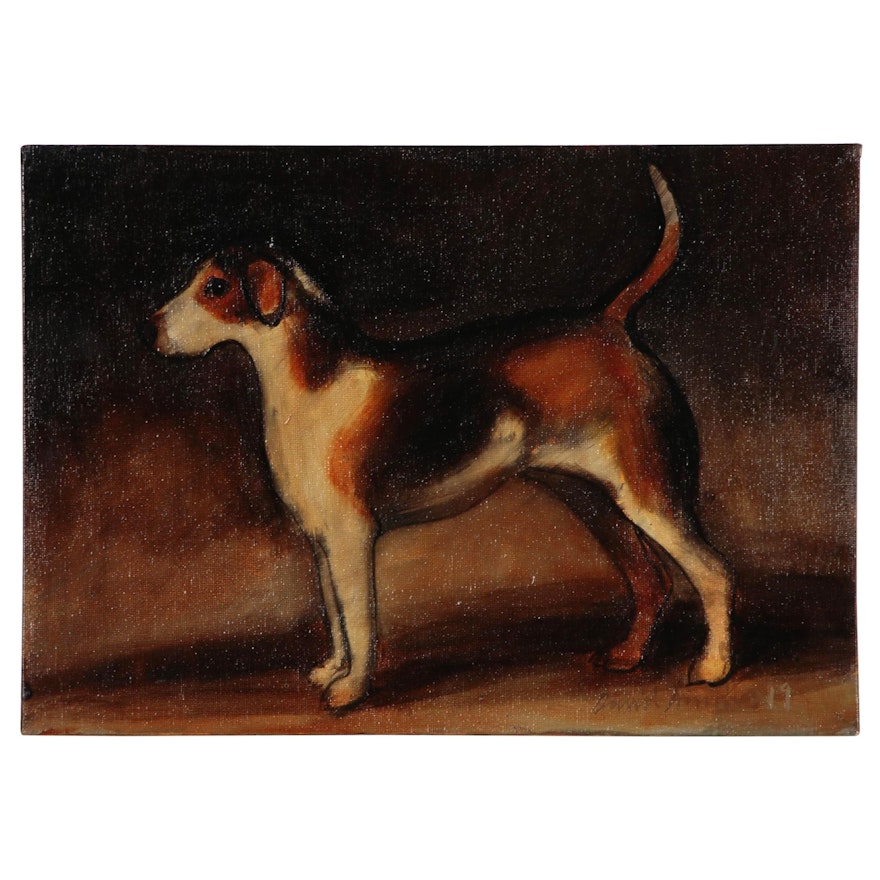 David Andrews Oil Painting of Dog