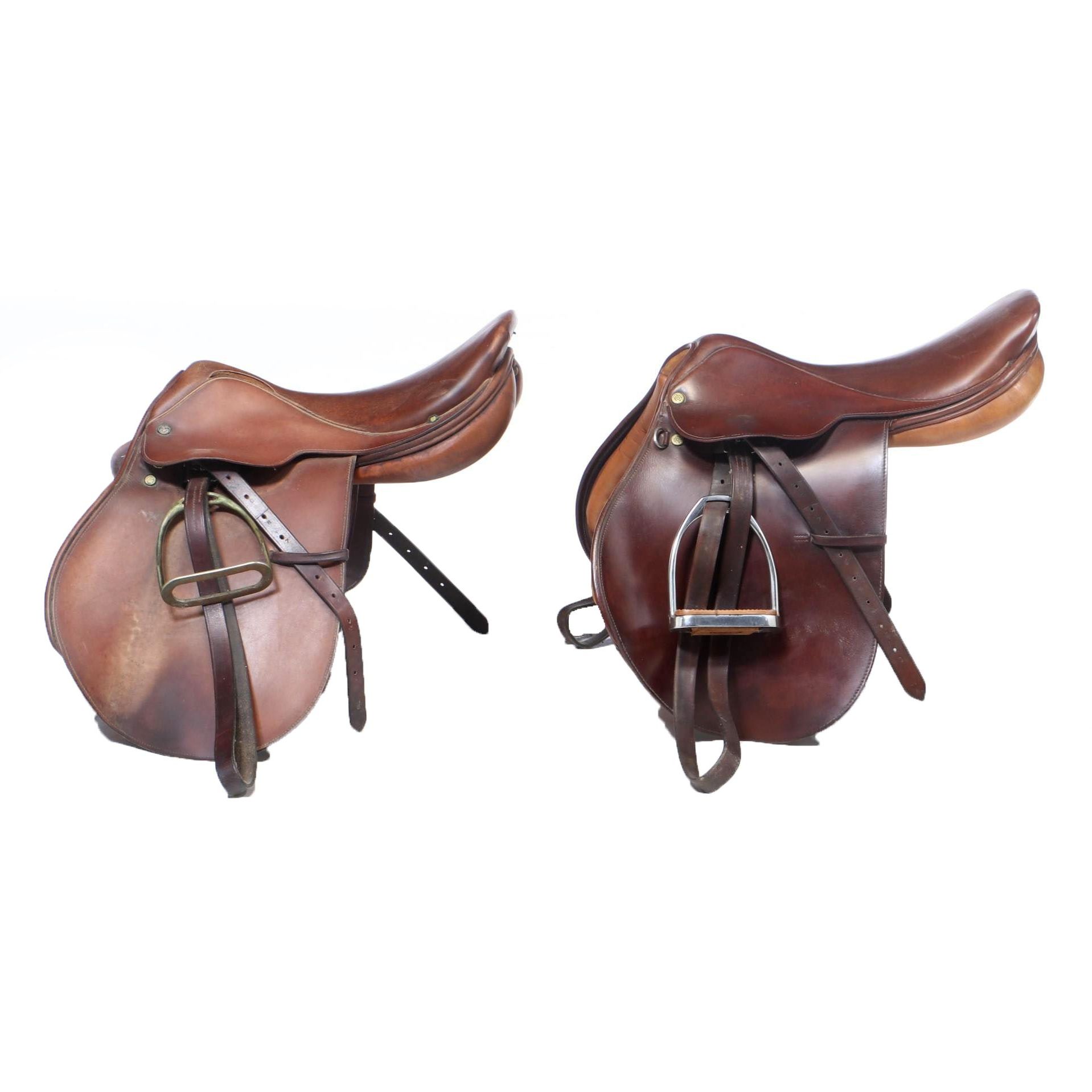 English Leather Saddles from Collegiate and Crosby, Mid-20th Century