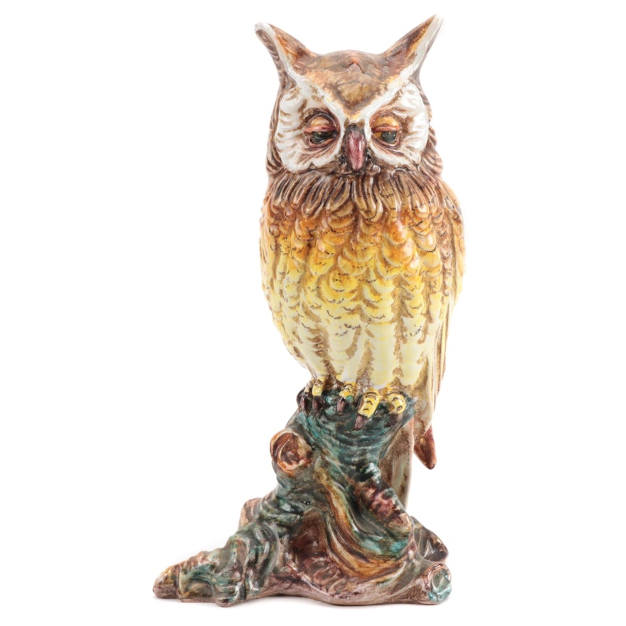 Italian Ceramic Owl Figurine, Mid to Late 20th Century