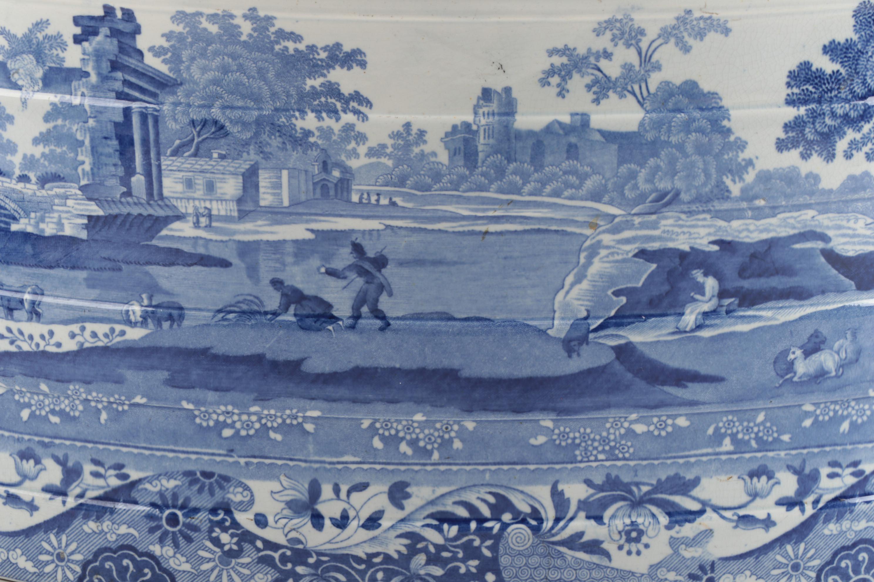 Spode Blue and White Transfer Printed "Italian" Foot Bath, 1820