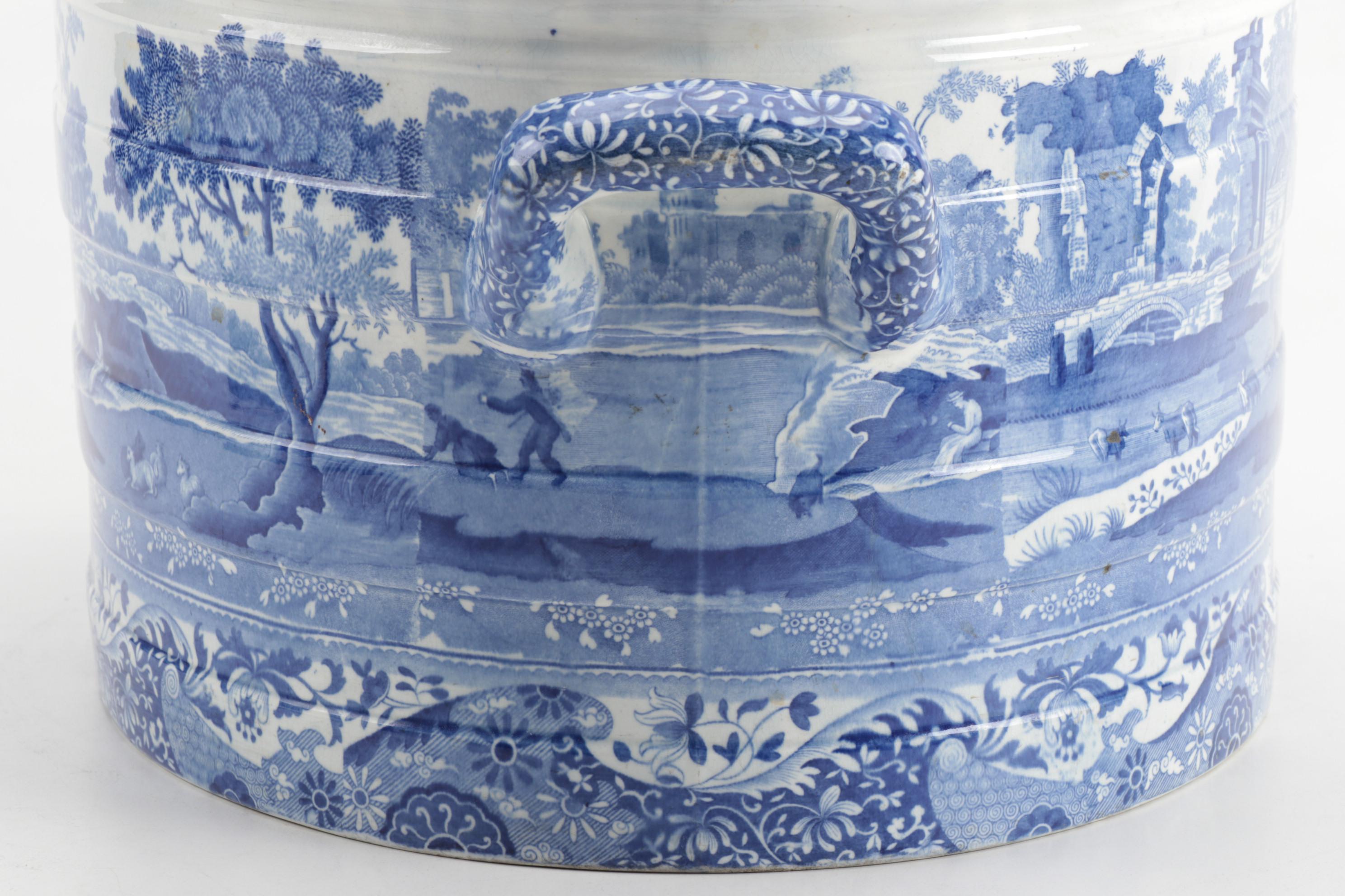 Spode Blue and White Transfer Printed "Italian" Foot Bath, 1820