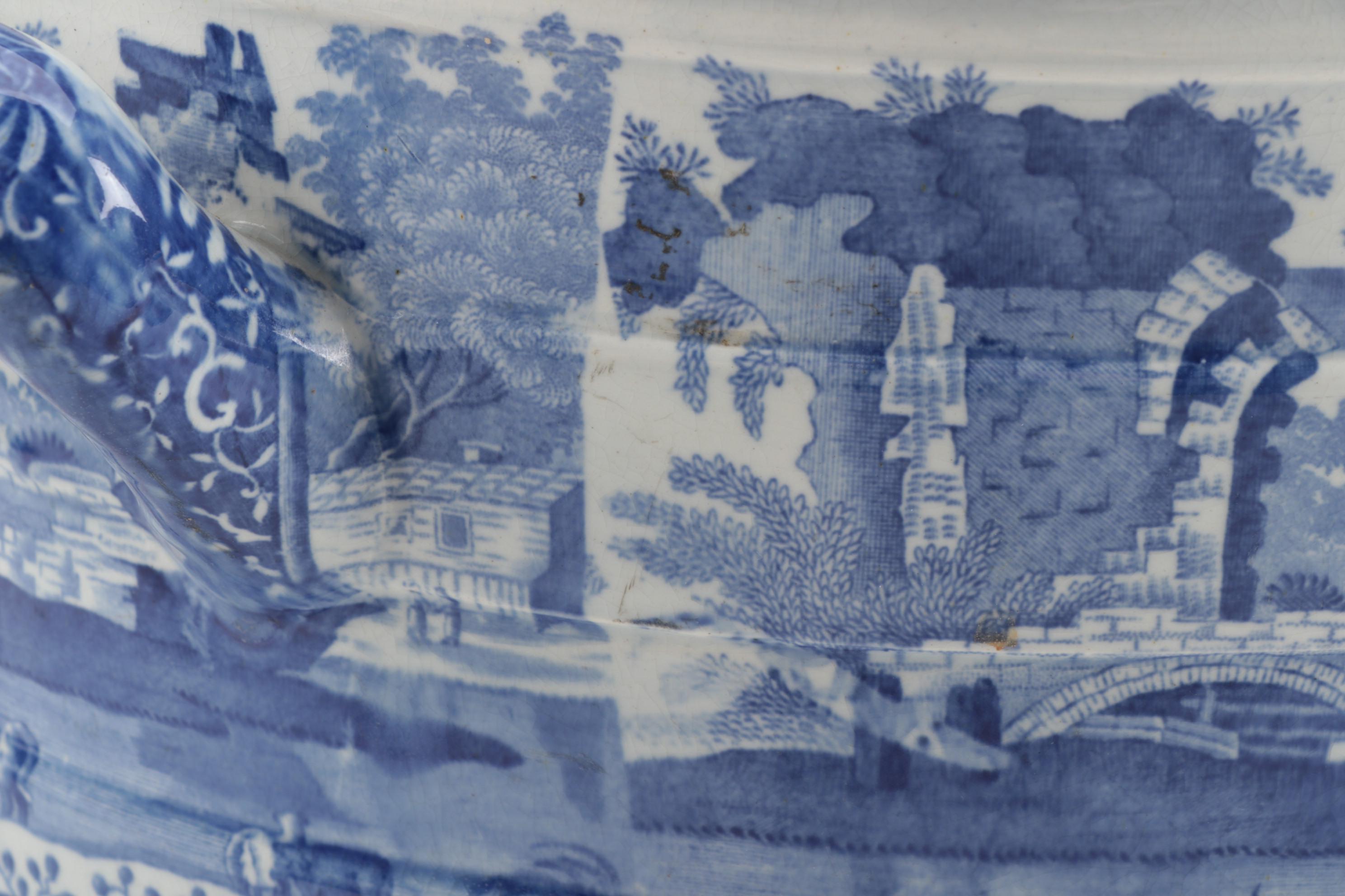 Spode Blue and White Transfer Printed "Italian" Foot Bath, 1820
