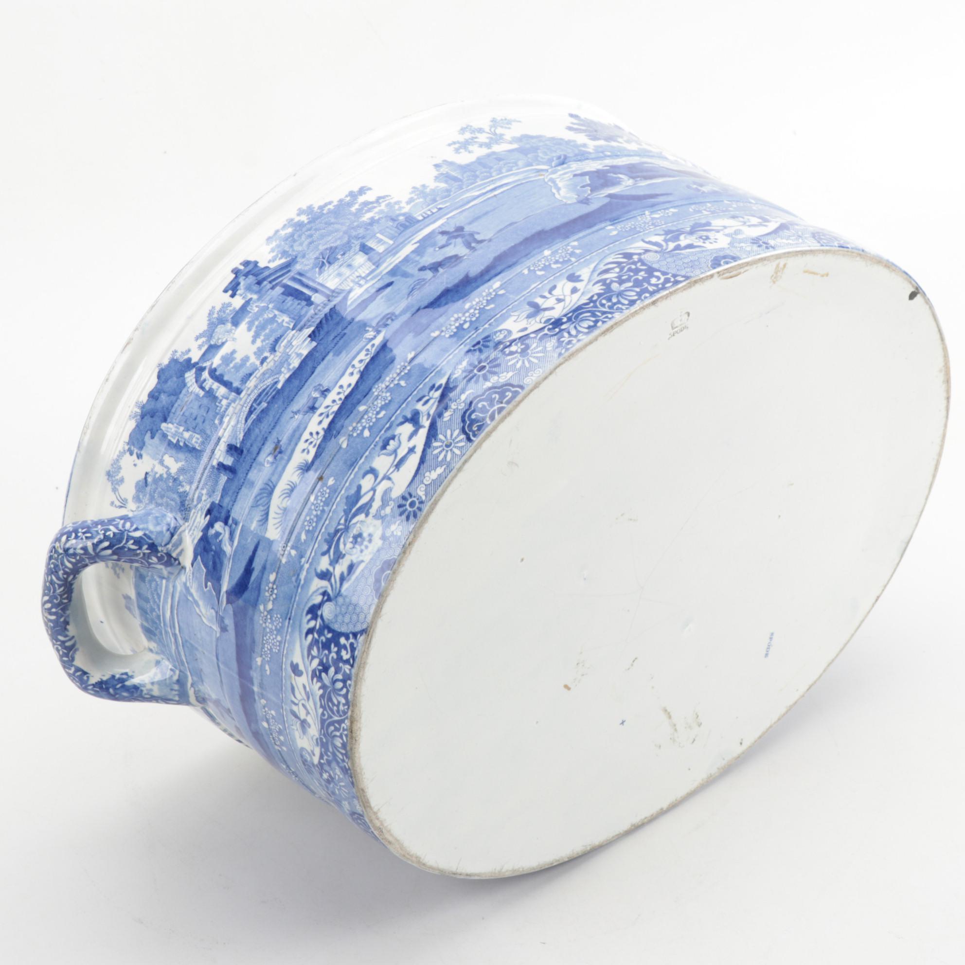 Spode Blue and White Transfer Printed "Italian" Foot Bath, 1820