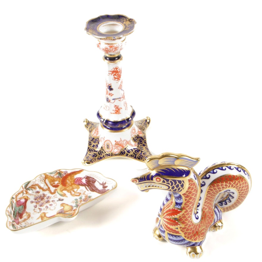 Royal Crown Derby "Imari" Chinese Dragon Paperweight and More