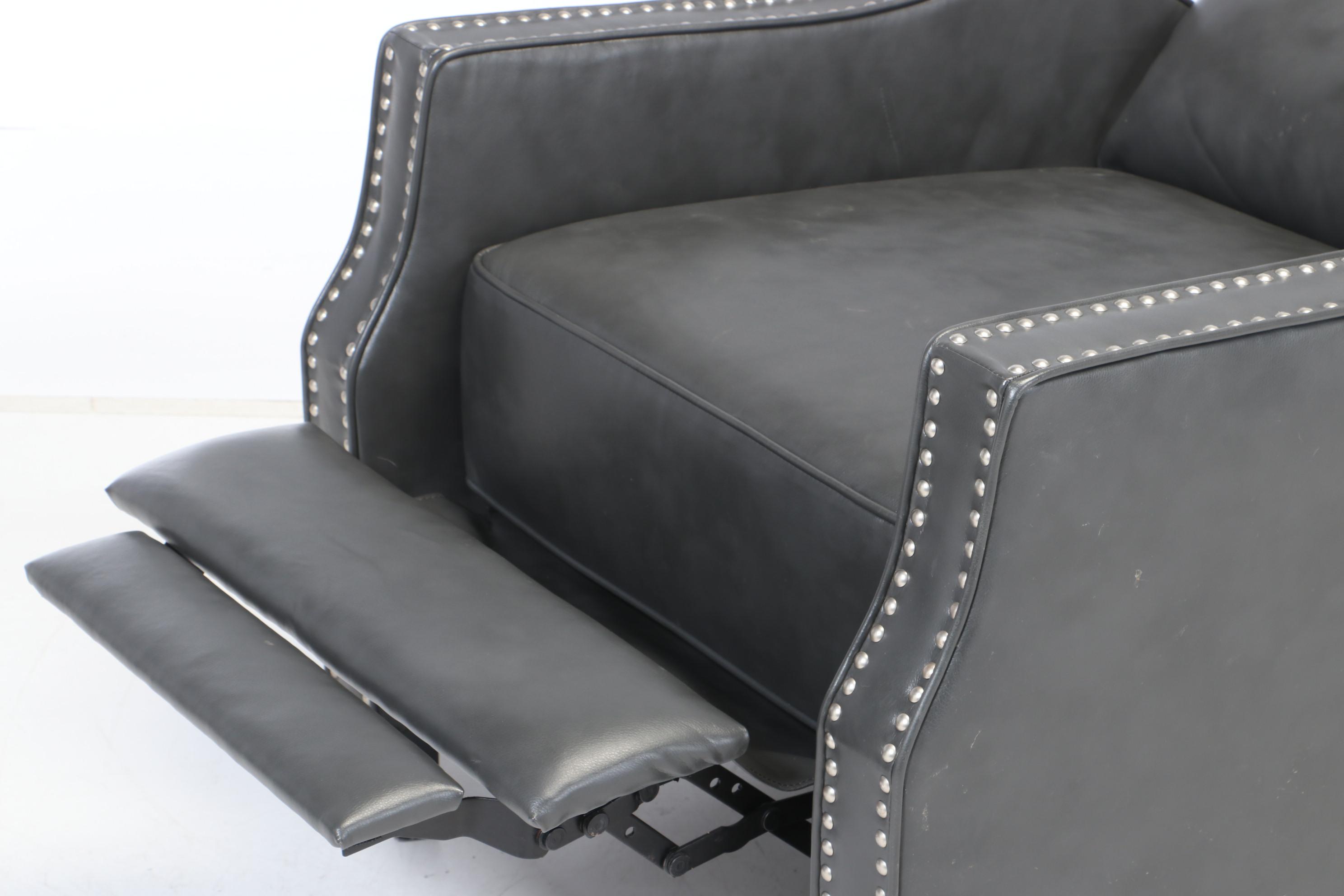 Vinyl Upholstered Recliner with Nailhead Detail