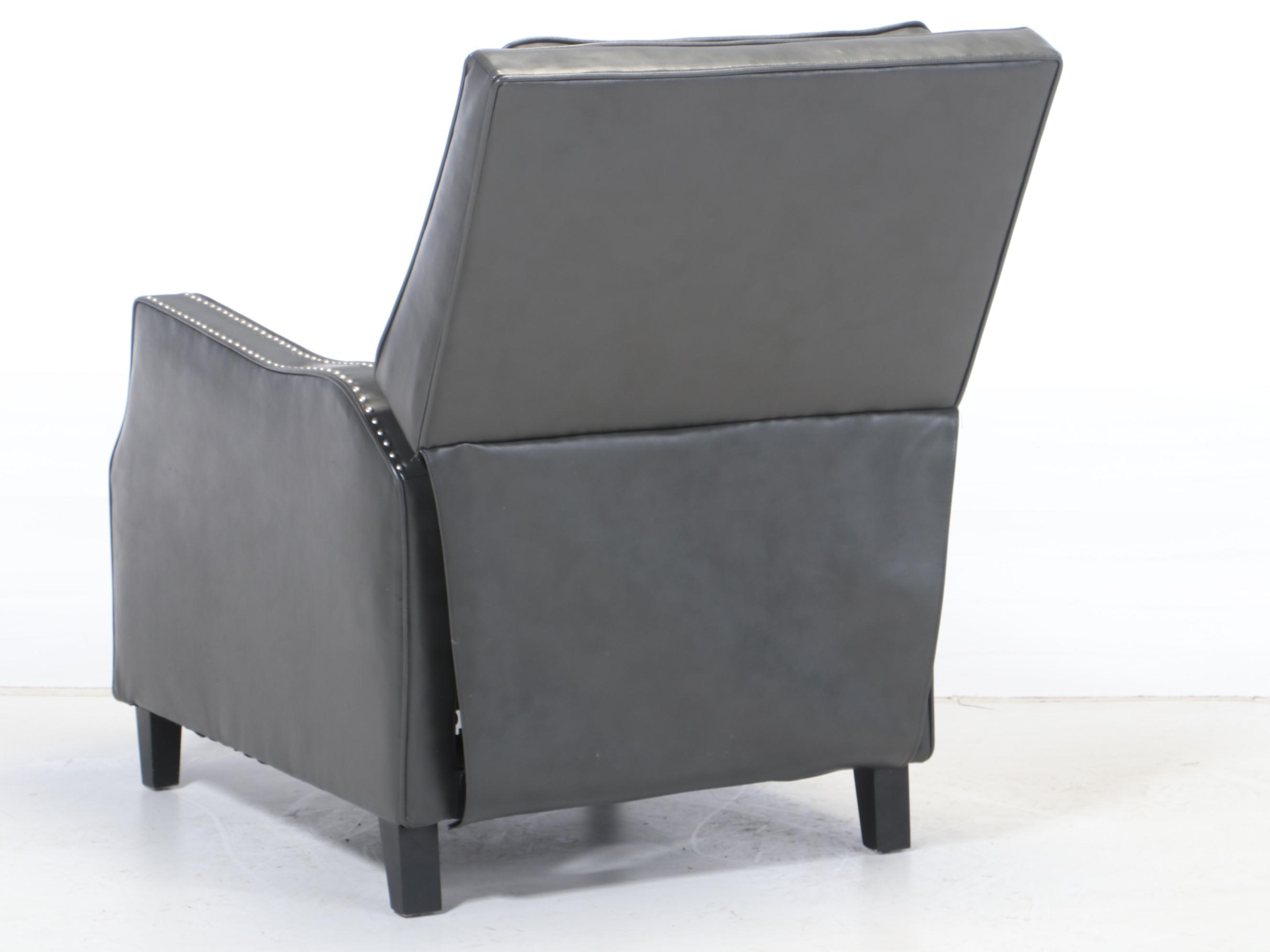 Vinyl Upholstered Recliner with Nailhead Detail