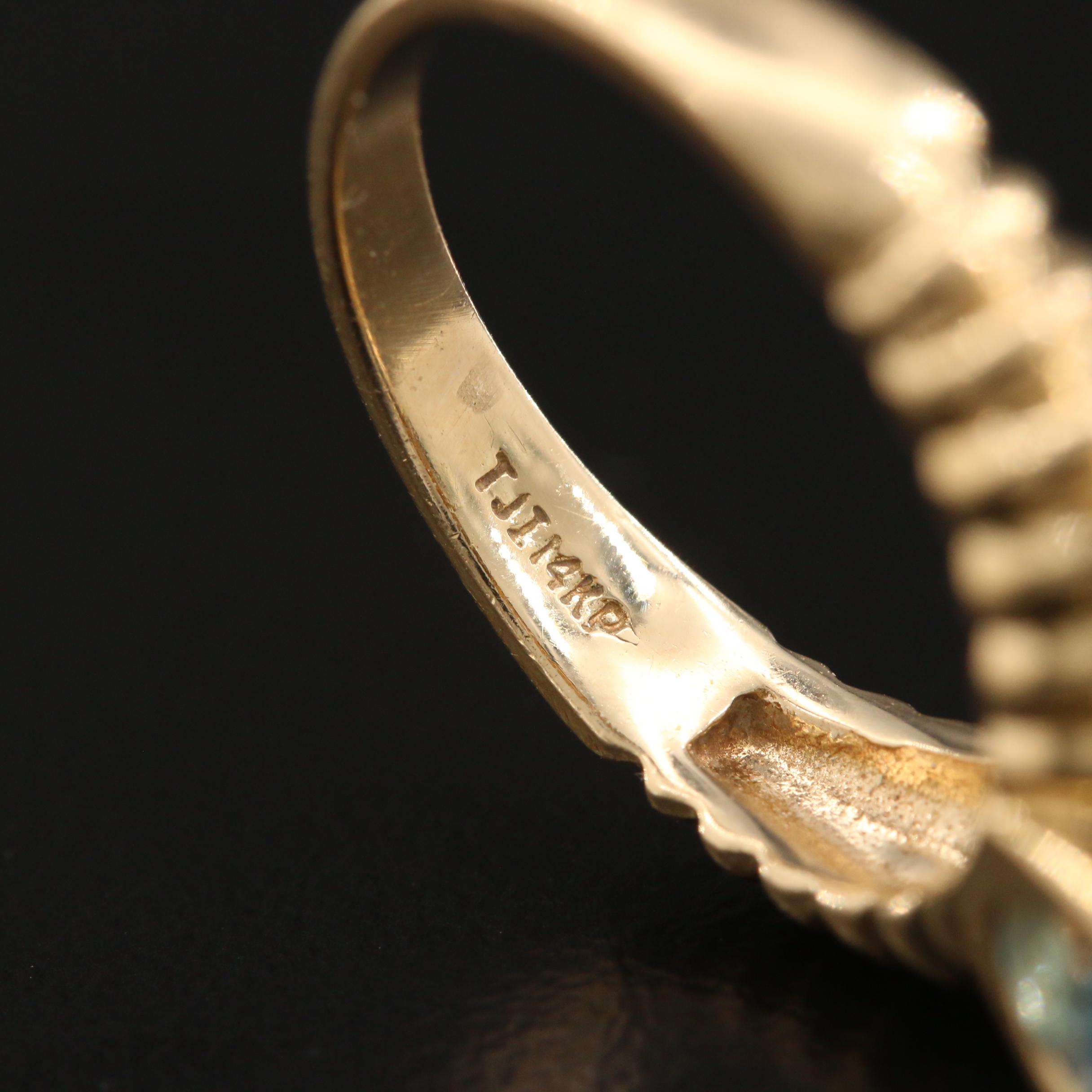 14K Yellow Gold Blue Topaz Ring