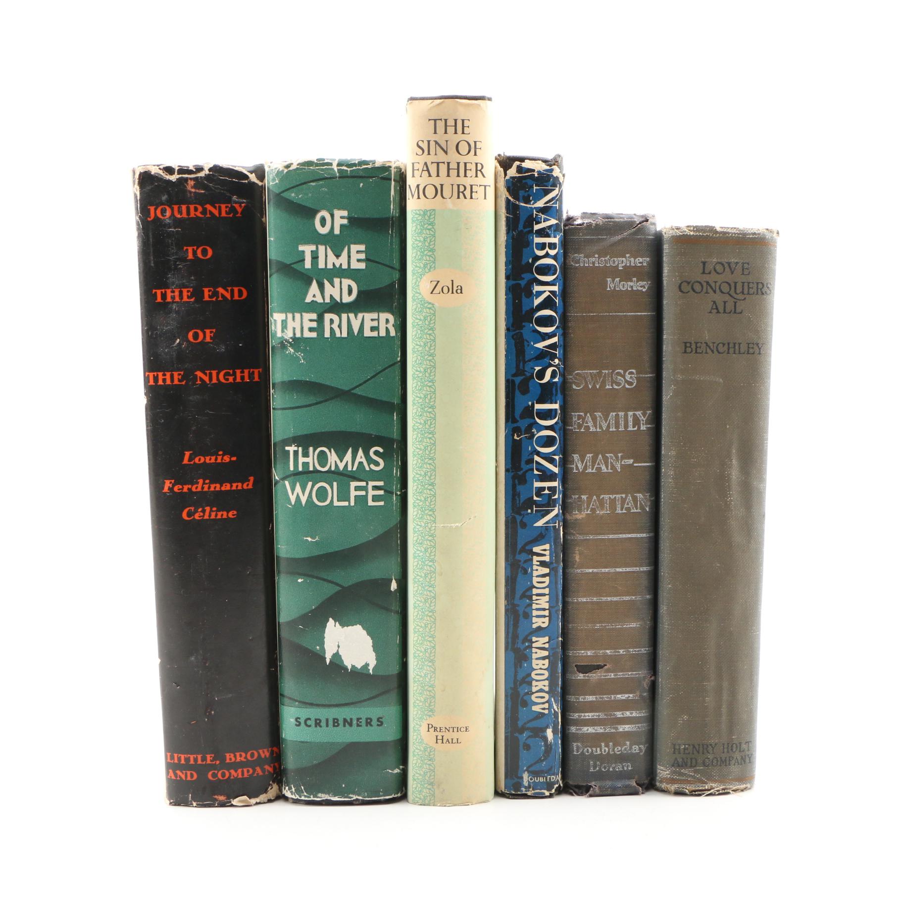 Fiction Books Including Vladimir Nabokov, Thomas Wolfe, and Émile Zola