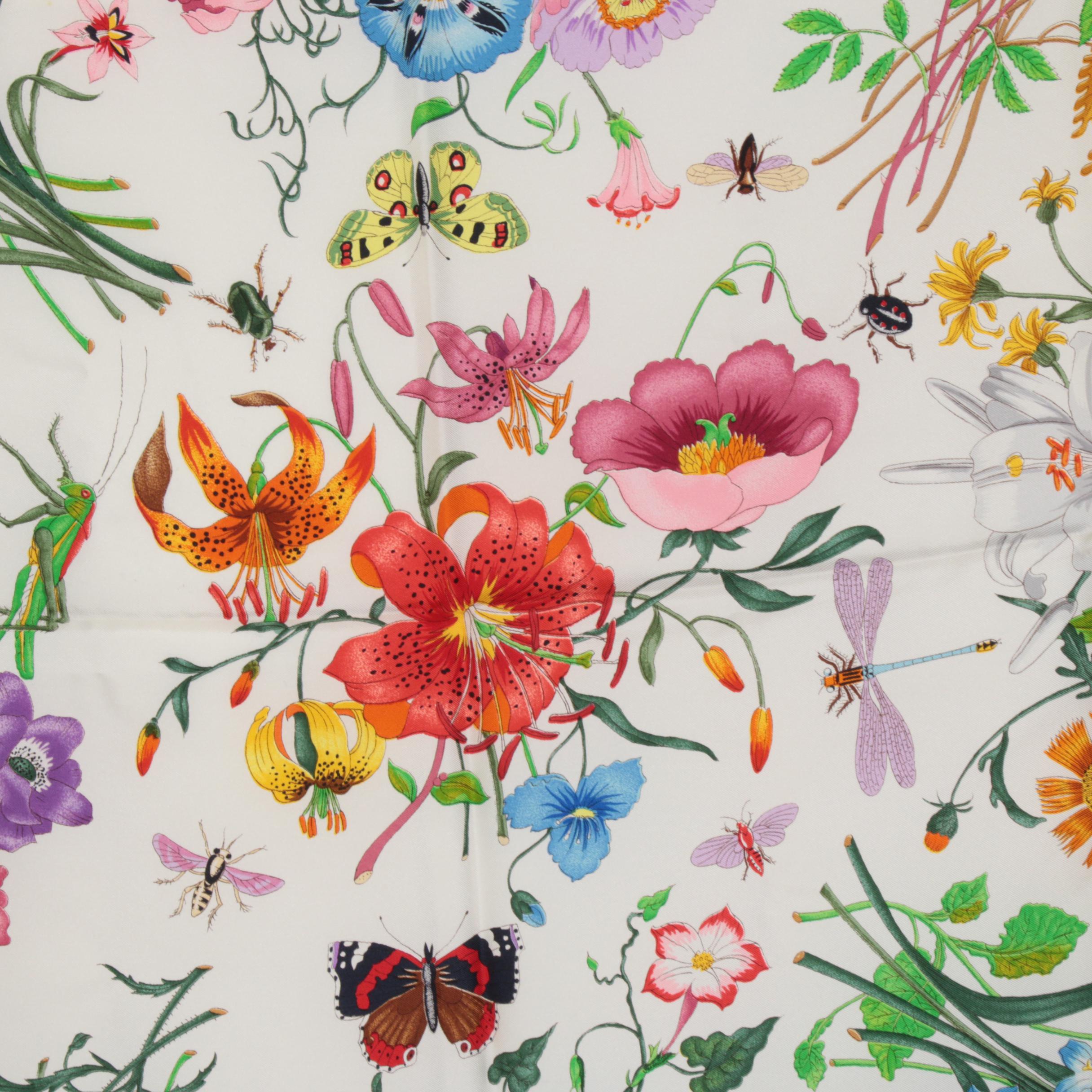 Gucci "Flora" by Vittorio Accornero de Testa Silk Scarf, Vintage