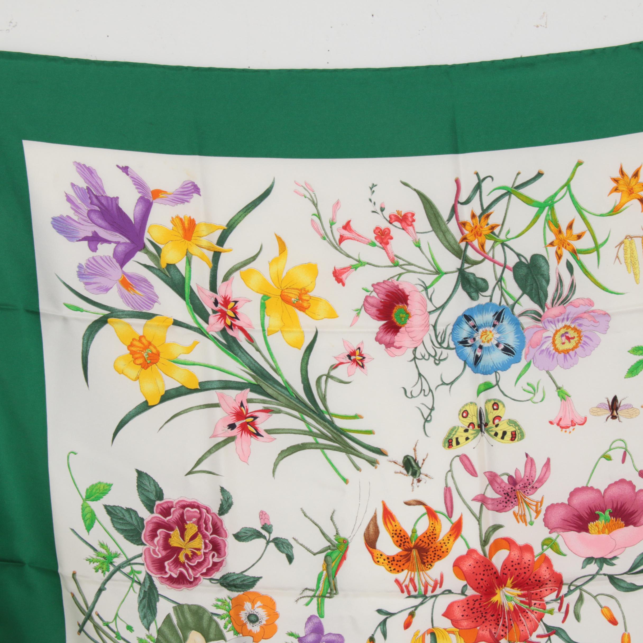 Gucci "Flora" by Vittorio Accornero de Testa Silk Scarf, Vintage