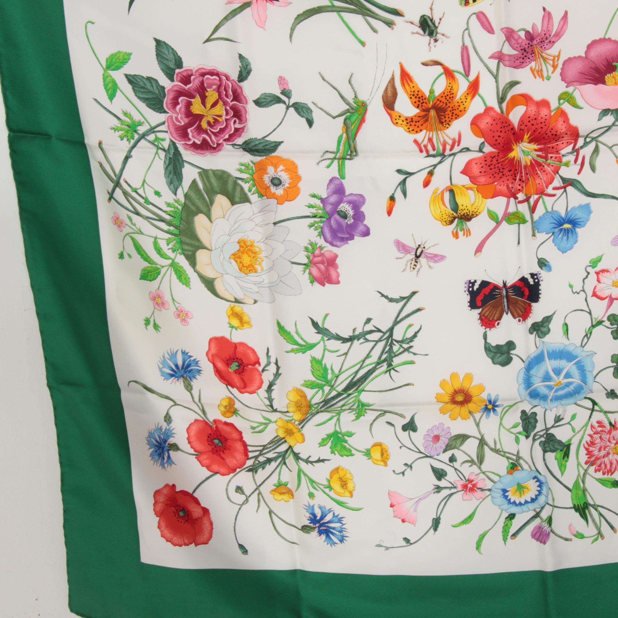 Gucci "Flora" by Vittorio Accornero de Testa Silk Scarf, Vintage