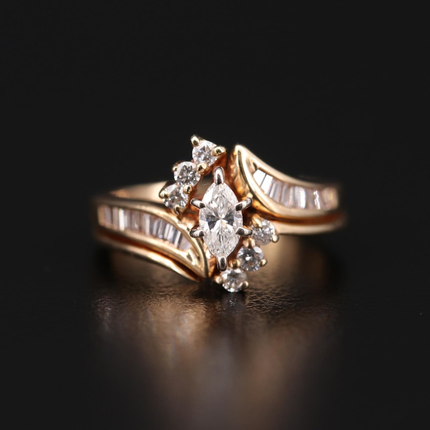 14K Yellow Gold Diamond Ring