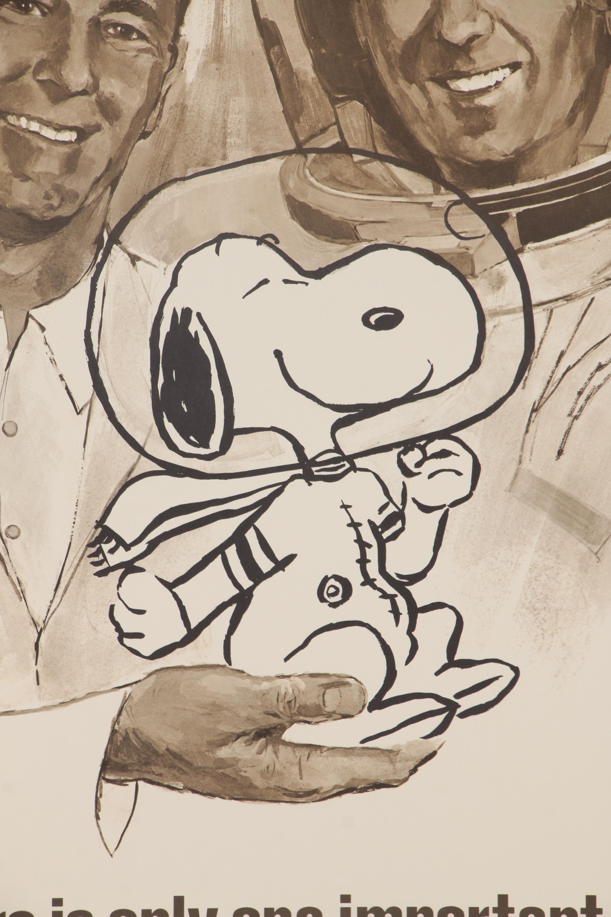 NASA Apollo Program Offset Poster Featuring Snoopy, 1968