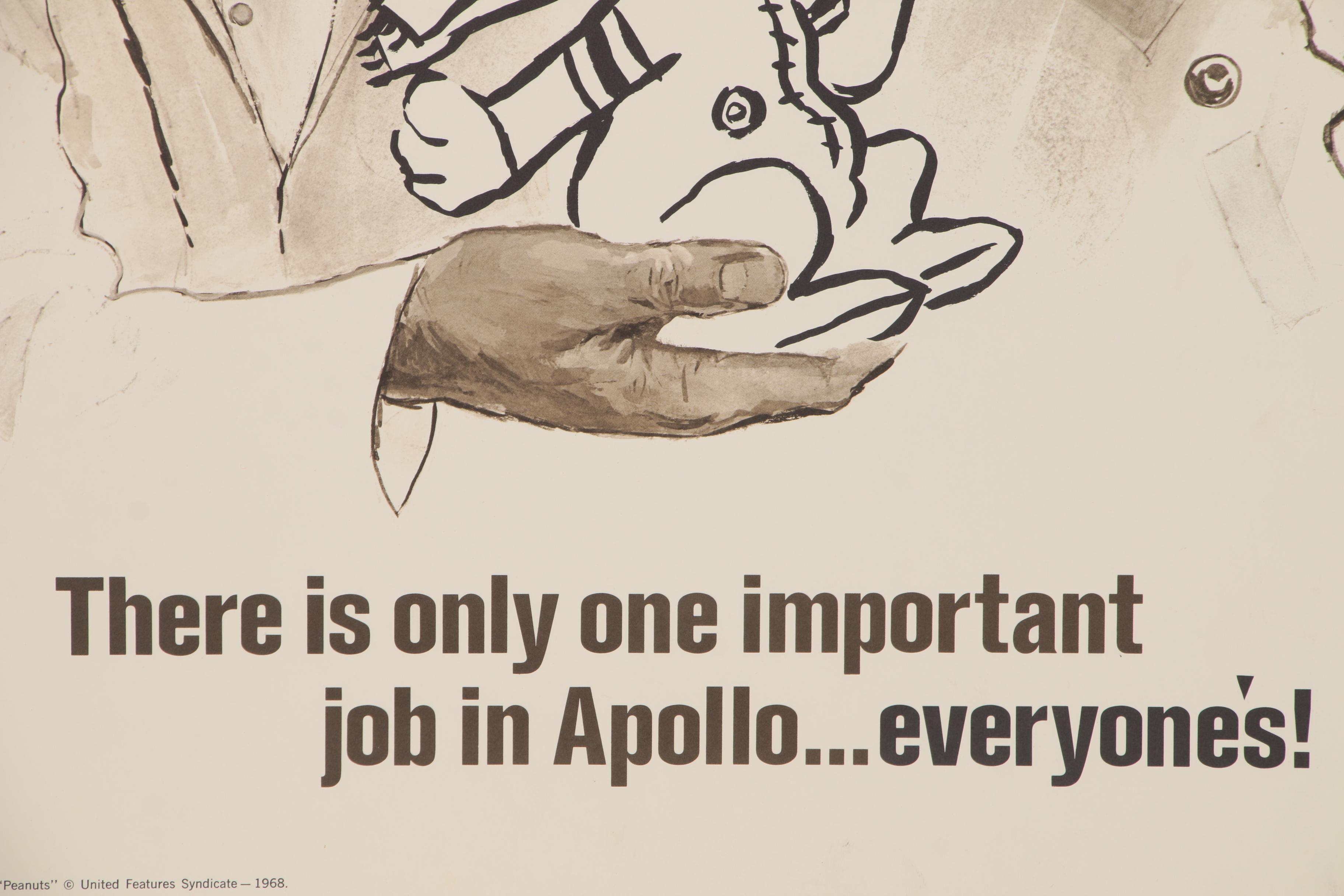 NASA Apollo Program Offset Poster Featuring Snoopy, 1968