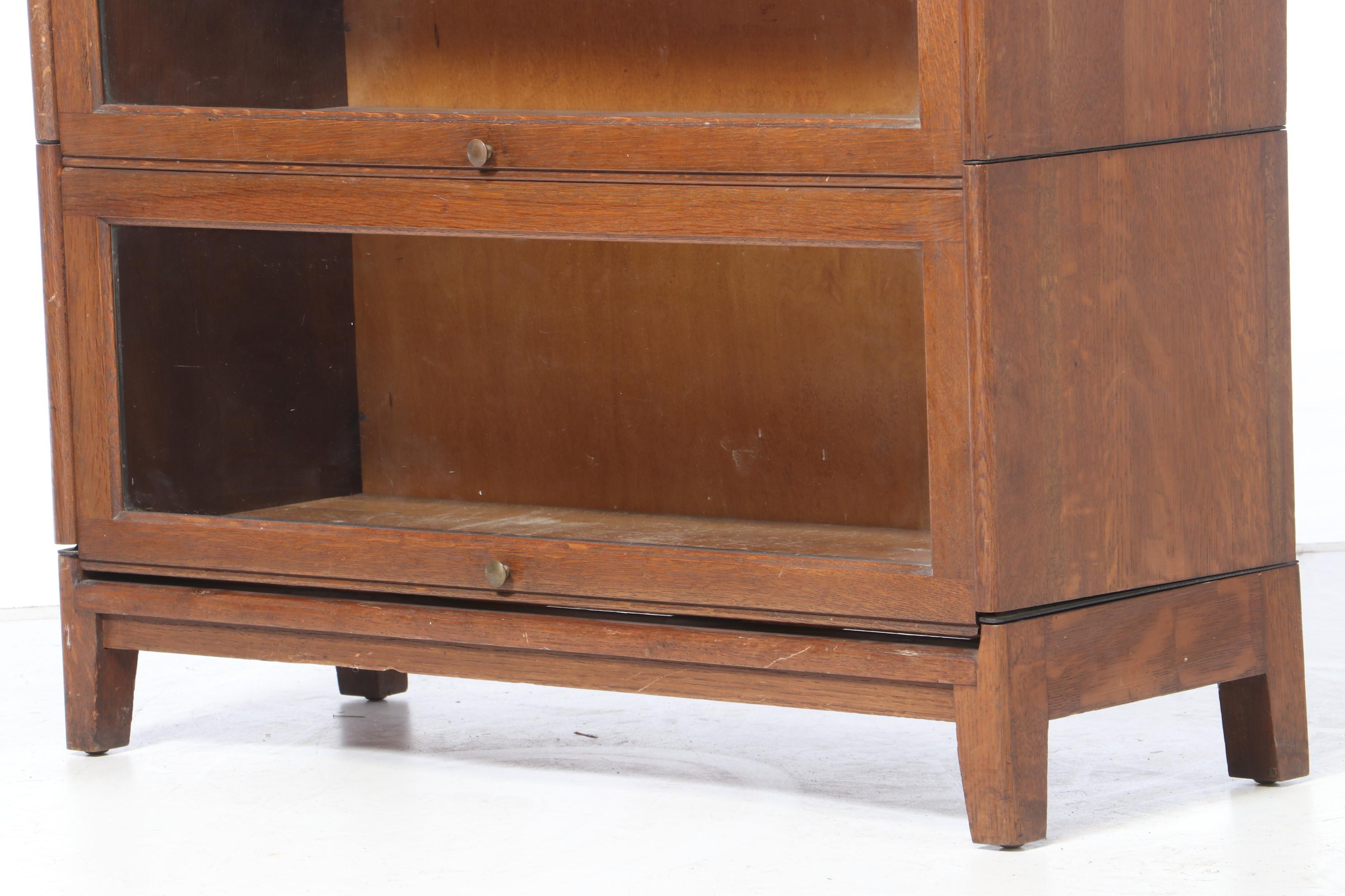 The Gunn Furniture Co. Oak Four-Stack Barrister's Secretary Bookcase