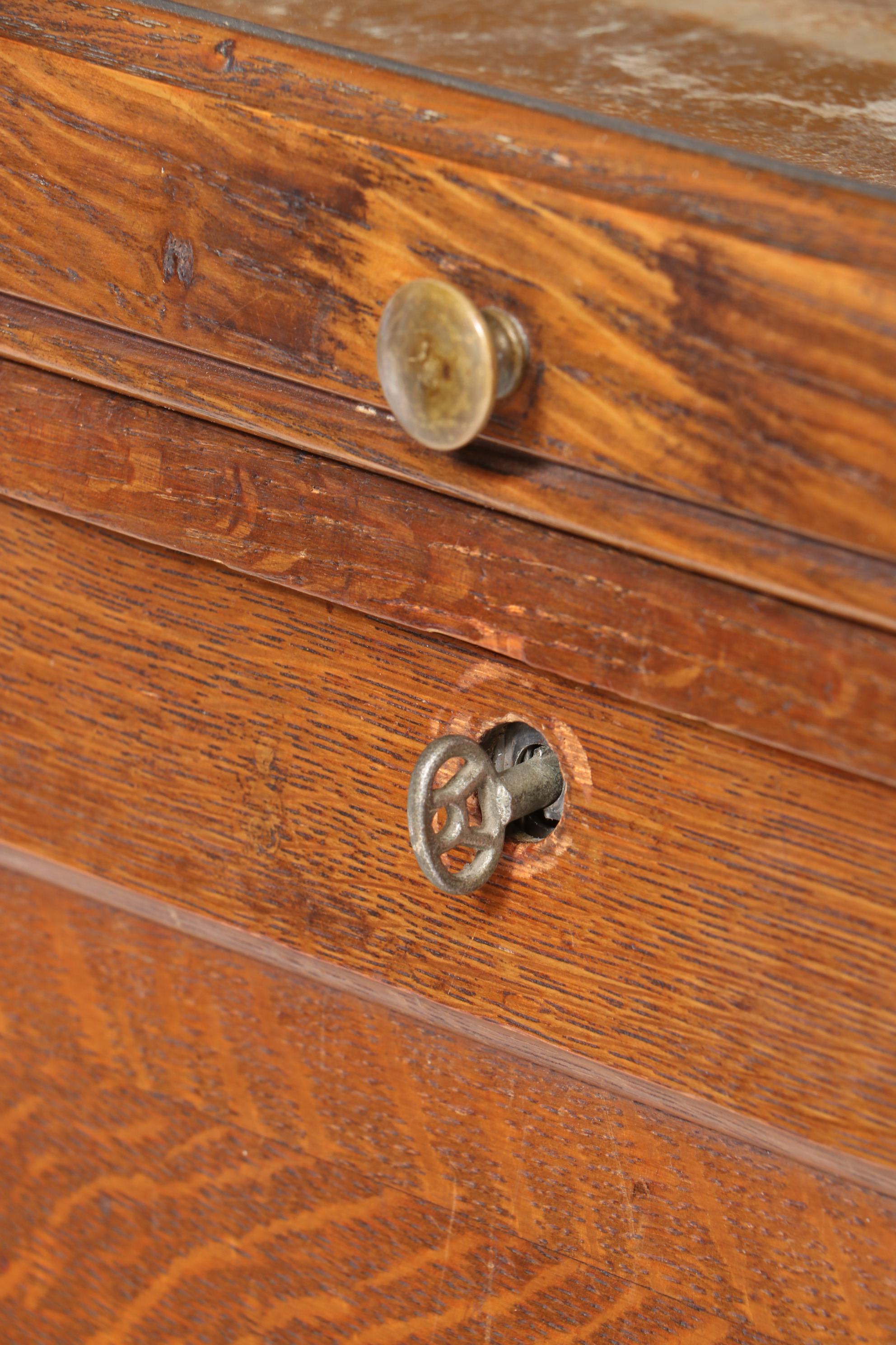The Gunn Furniture Co. Oak Four-Stack Barrister's Secretary Bookcase