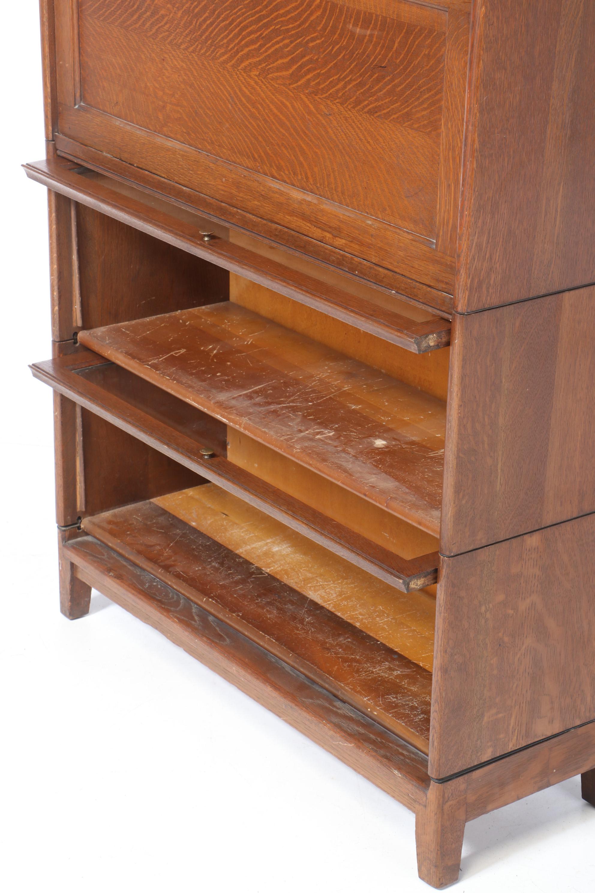 The Gunn Furniture Co. Oak Four-Stack Barrister's Secretary Bookcase