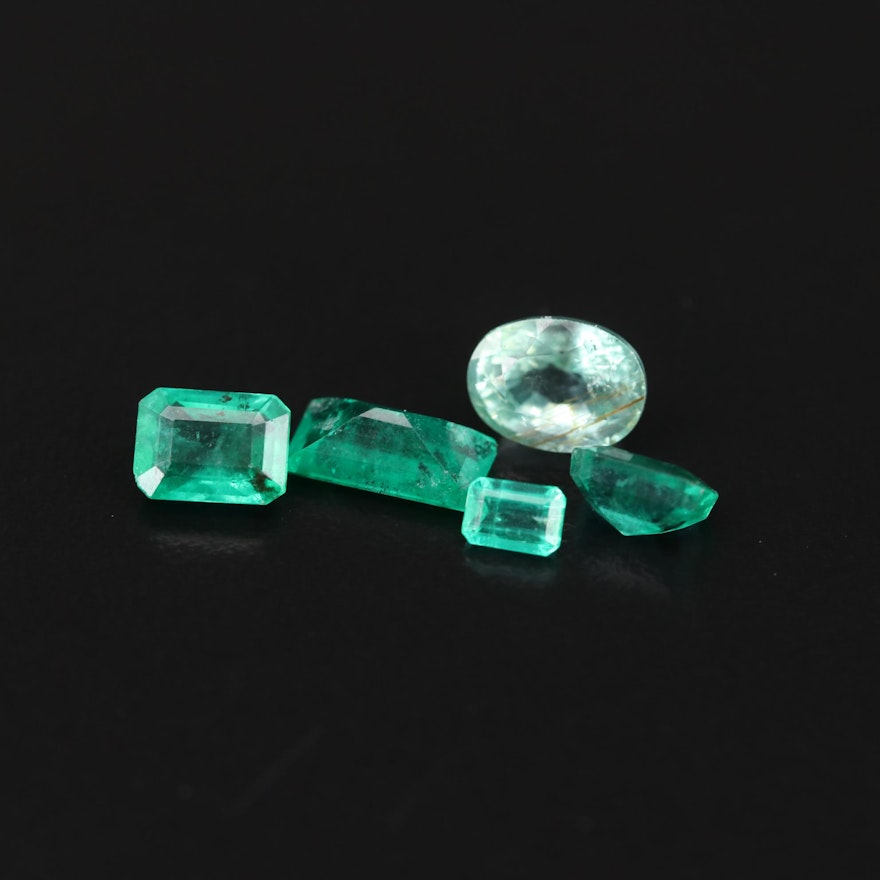 Loose 2.90 CTW Emerald and 1.89 CT Beryl Gemstones