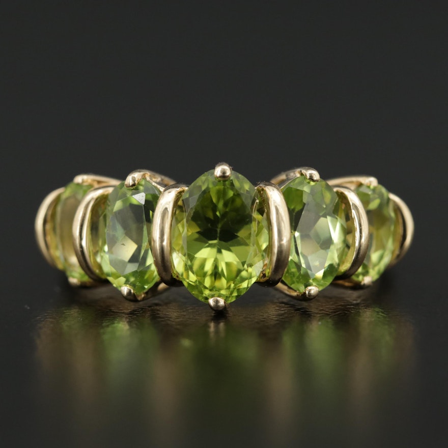 14K Yellow Gold Peridot Ring