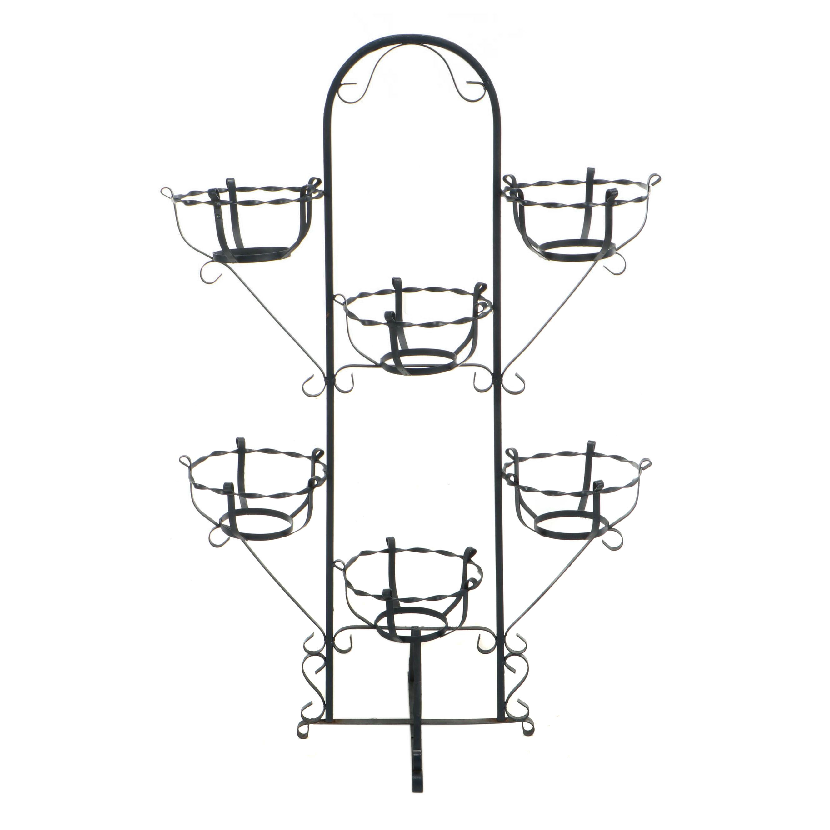 Dark Blue Metal Plant Stand