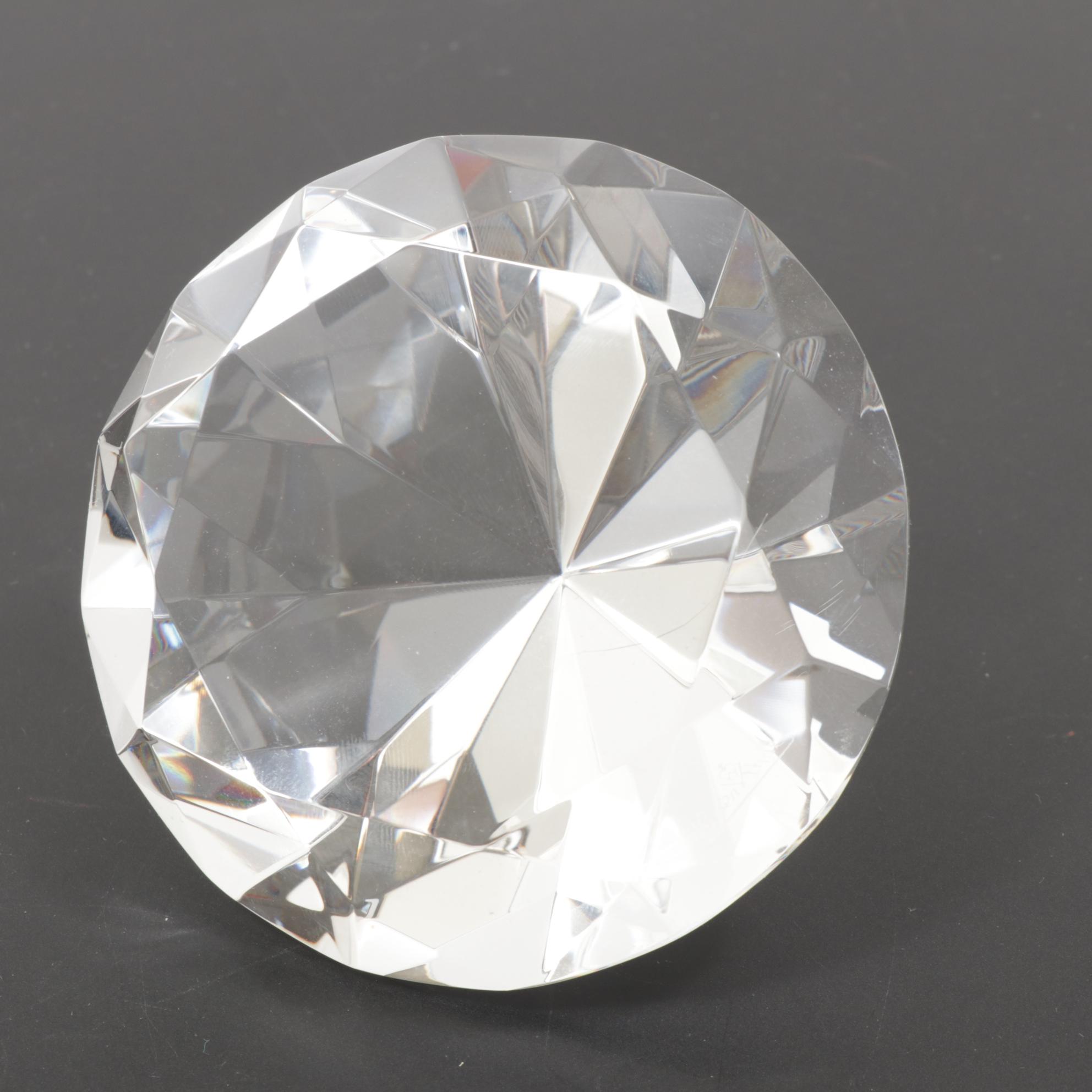 Rosenthal Crystal "Diamond" and "Heart" Paperweights