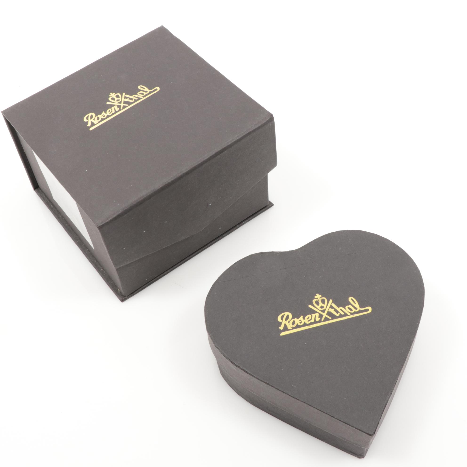 Rosenthal Crystal "Diamond" and "Heart" Paperweights