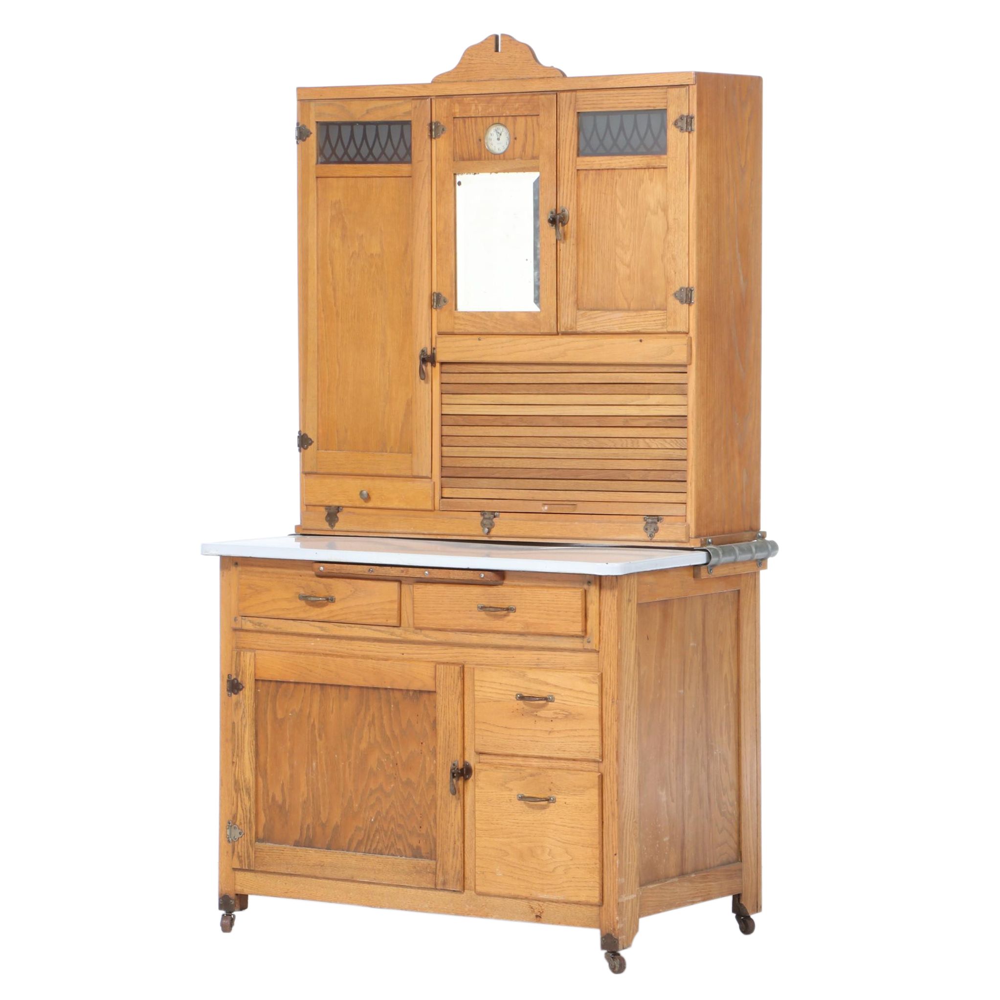 Boone Kitchen Cabinet Company Oak Hoosier-Style Cabinet, circa 1930