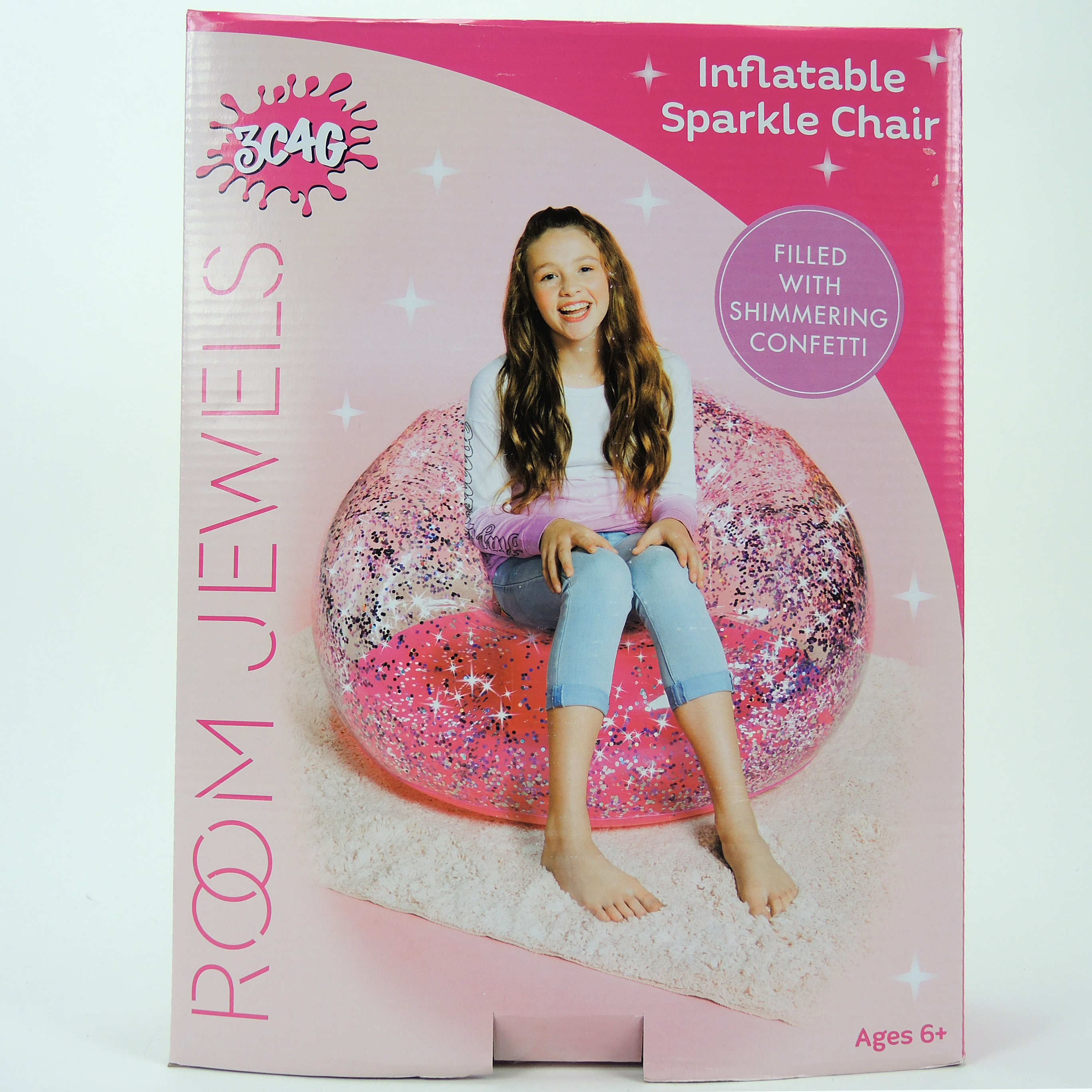 Room Jewels Inflatable Sparkle Chair, Ottoman, and Sequin Pillows