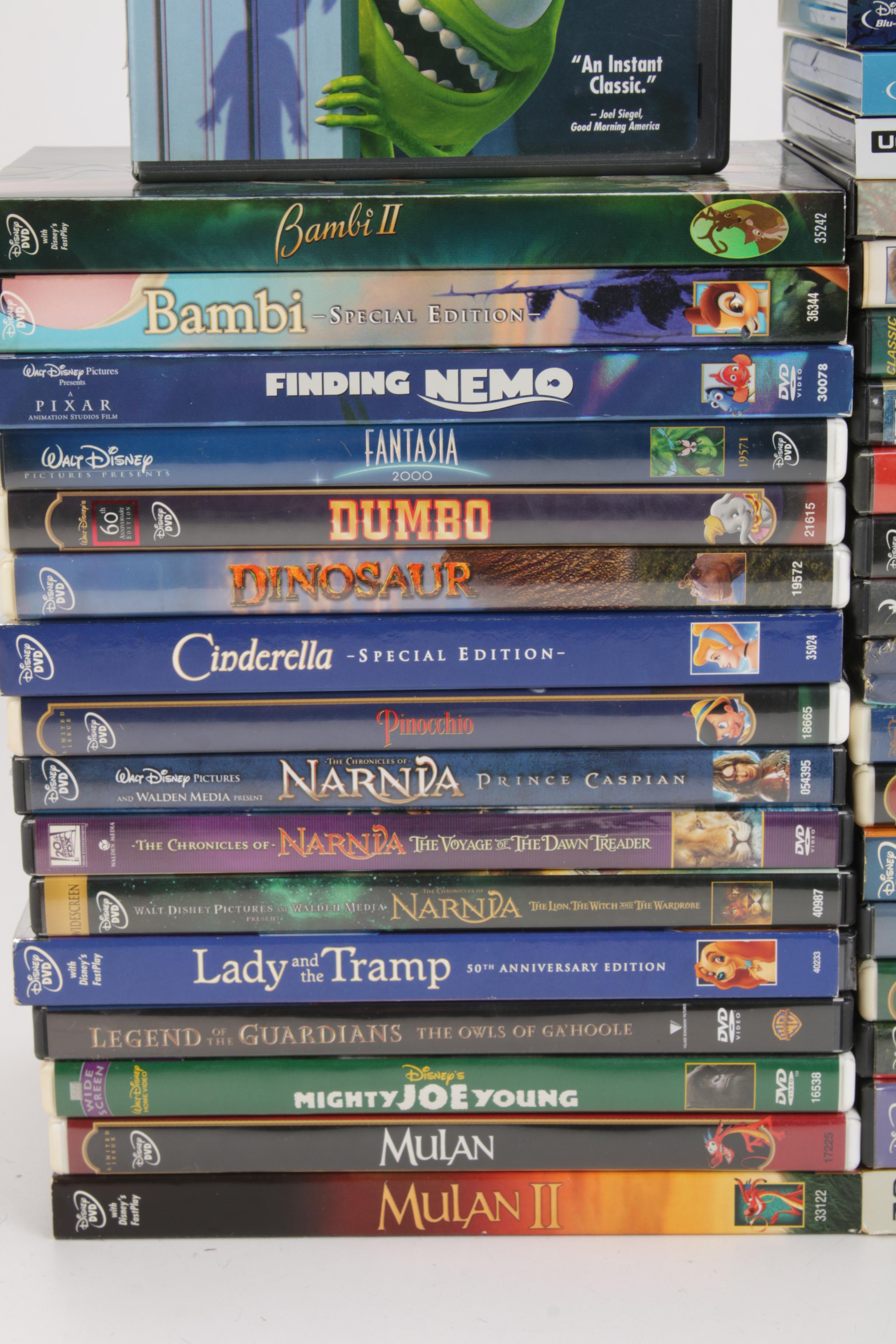 Disney and Children's DVDs Including "Maleficent" "Monsters Inc." and Others