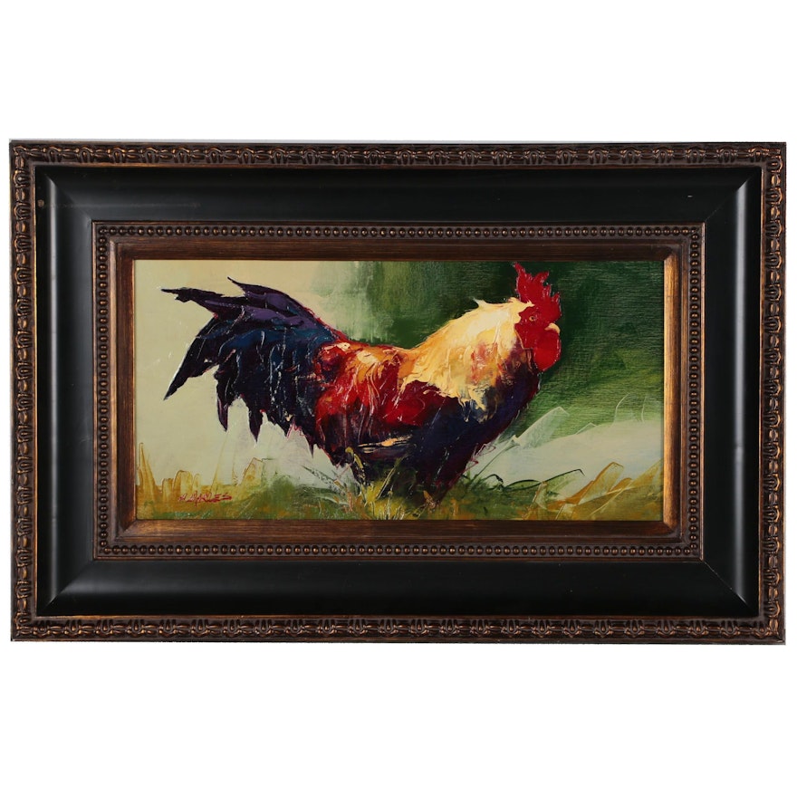 A. Charles Oil Painting of Rooster