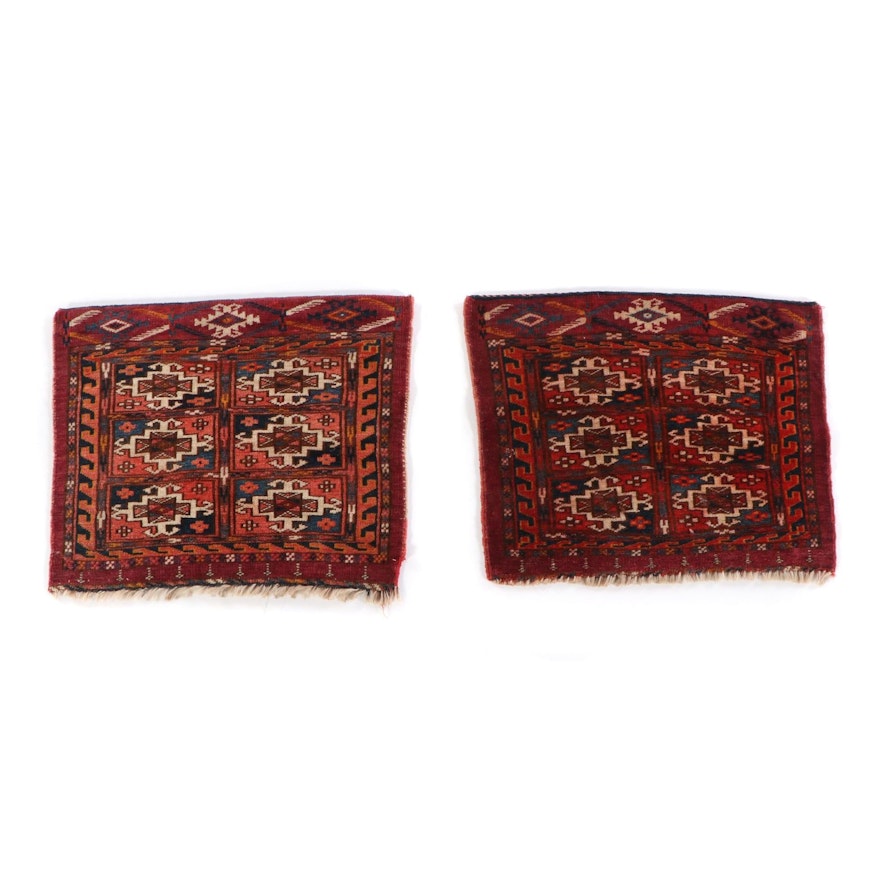 1'5 x 1'4 Hand-Knotted Persian Turkmen Tekke Bokhara Face Bags