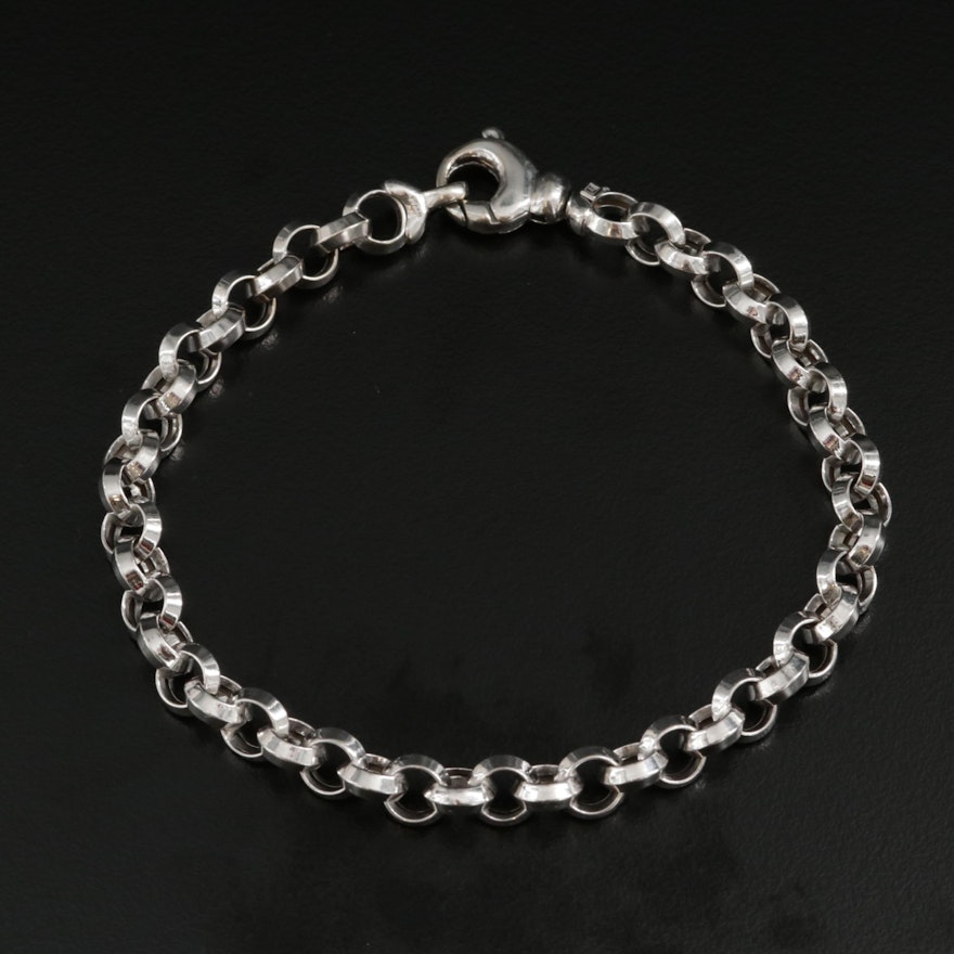 14K White Gold Chain Link Bracelet