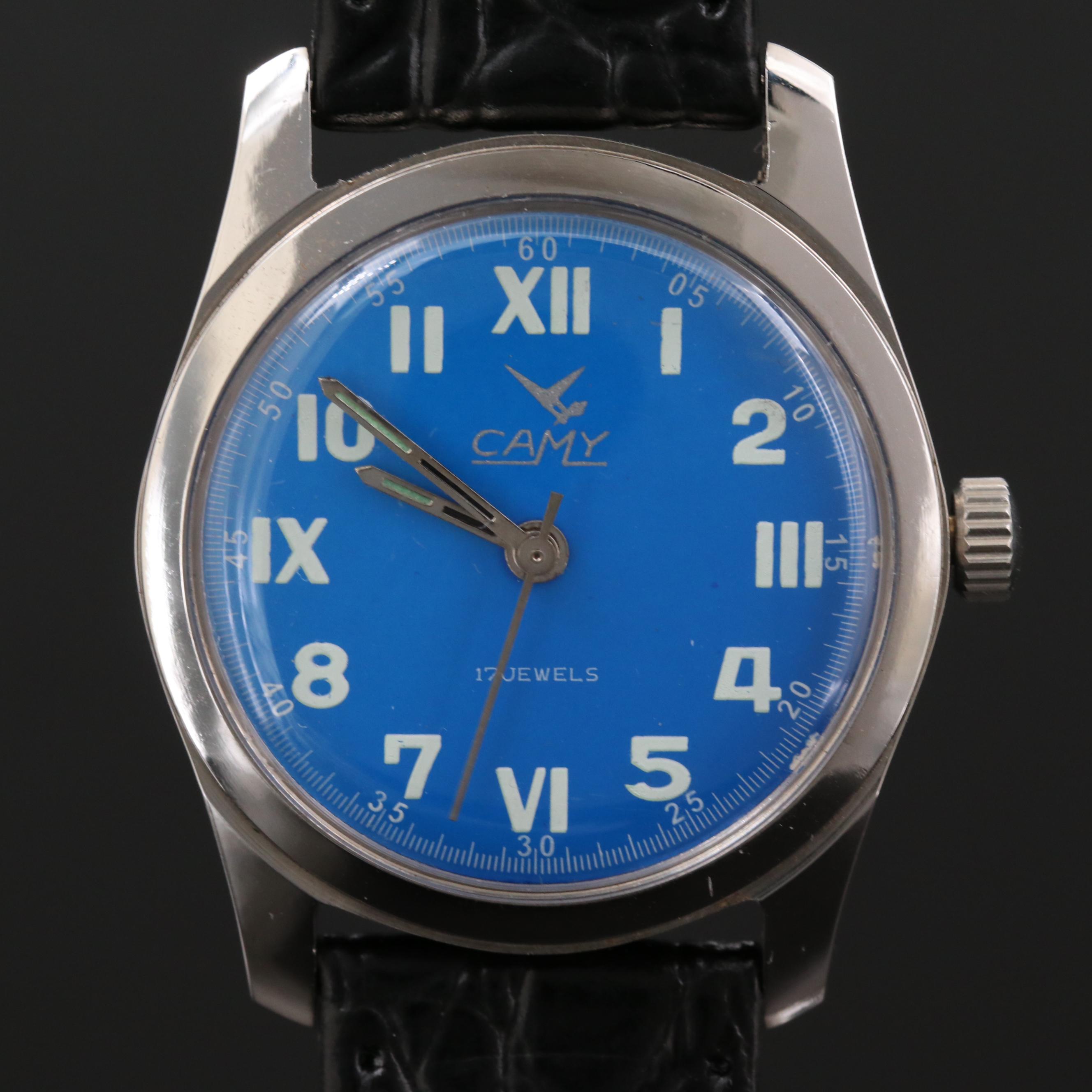 Vintage Camy Stainless Steel Stem Wind Watch