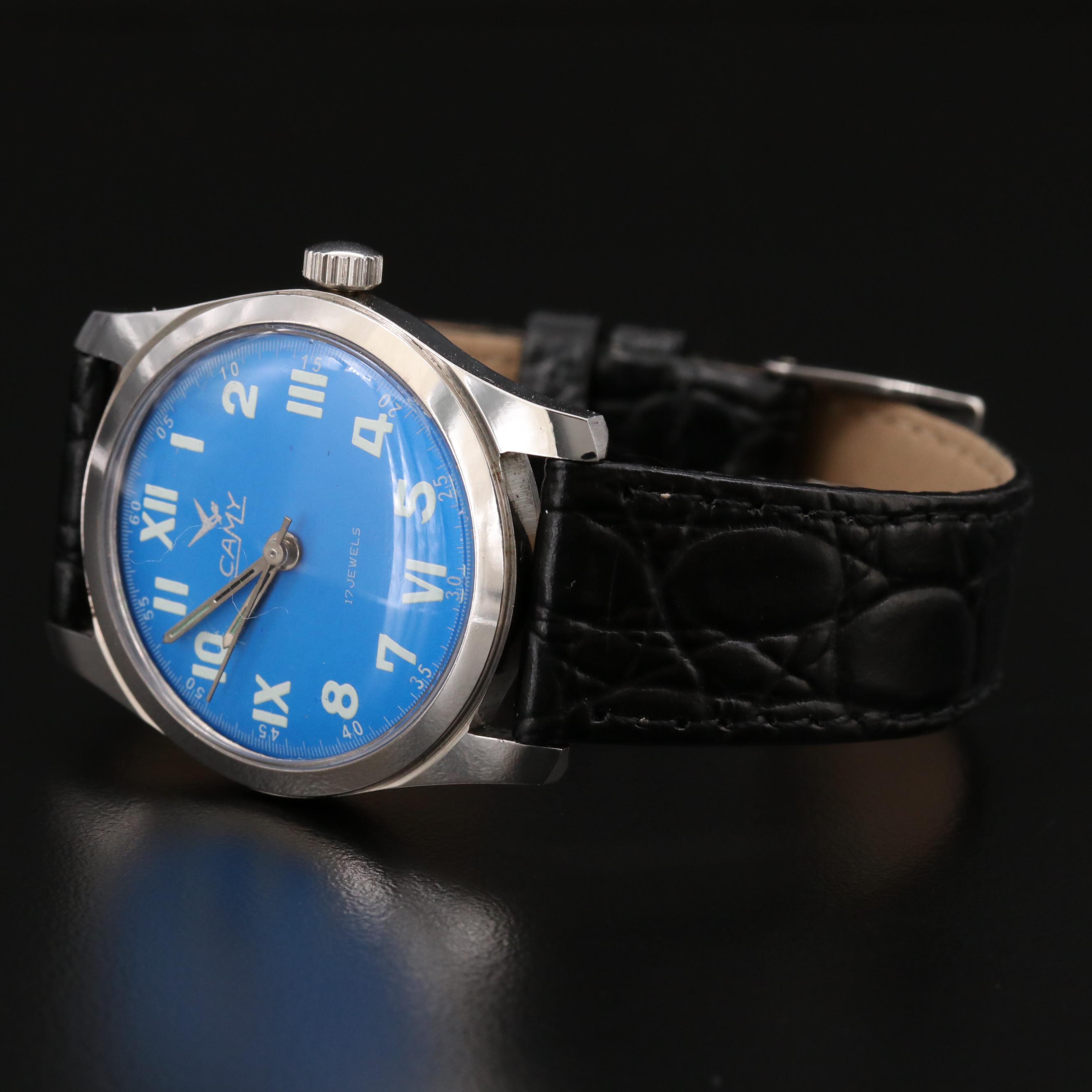 Vintage Camy Stainless Steel Stem Wind Watch