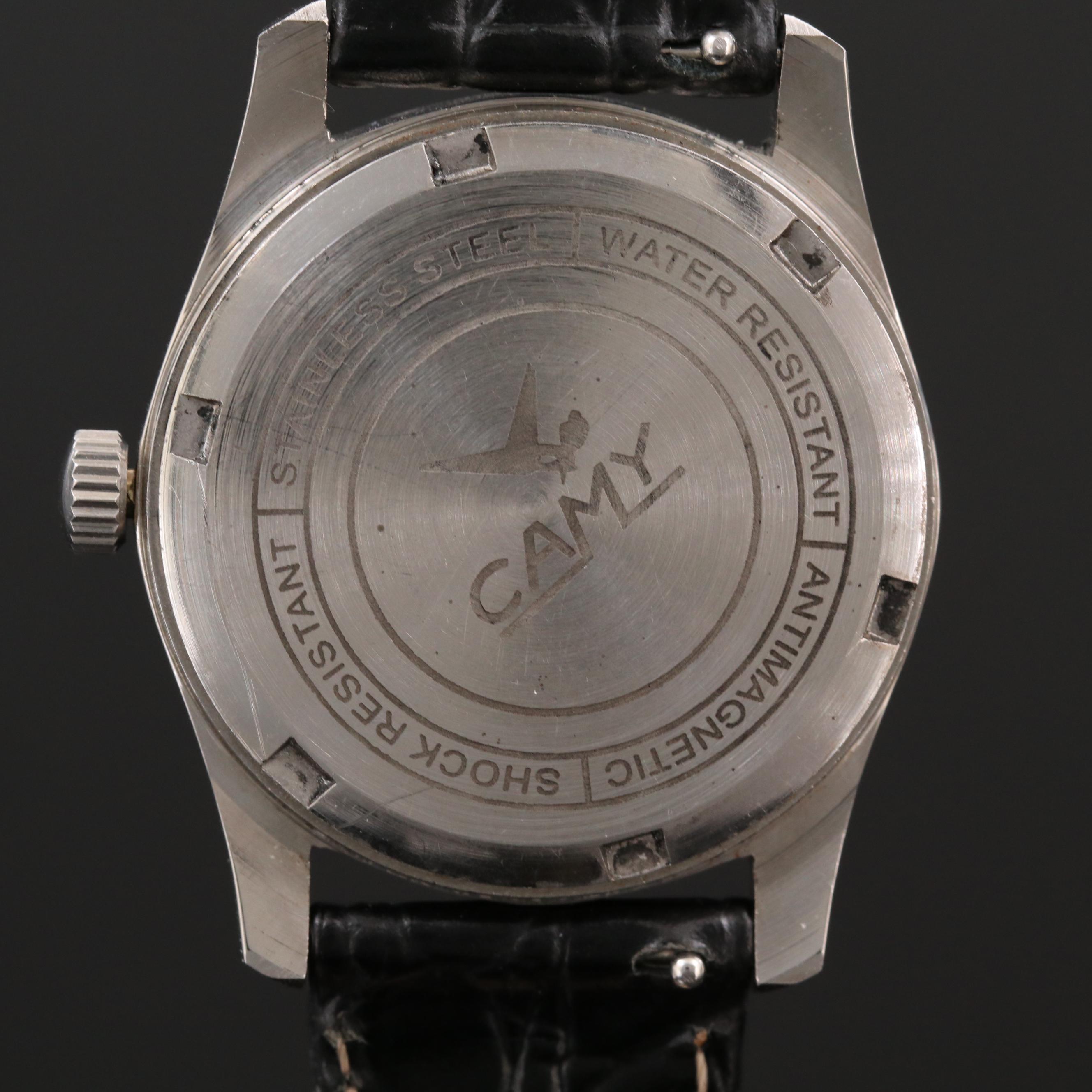 Vintage Camy Stainless Steel Stem Wind Watch