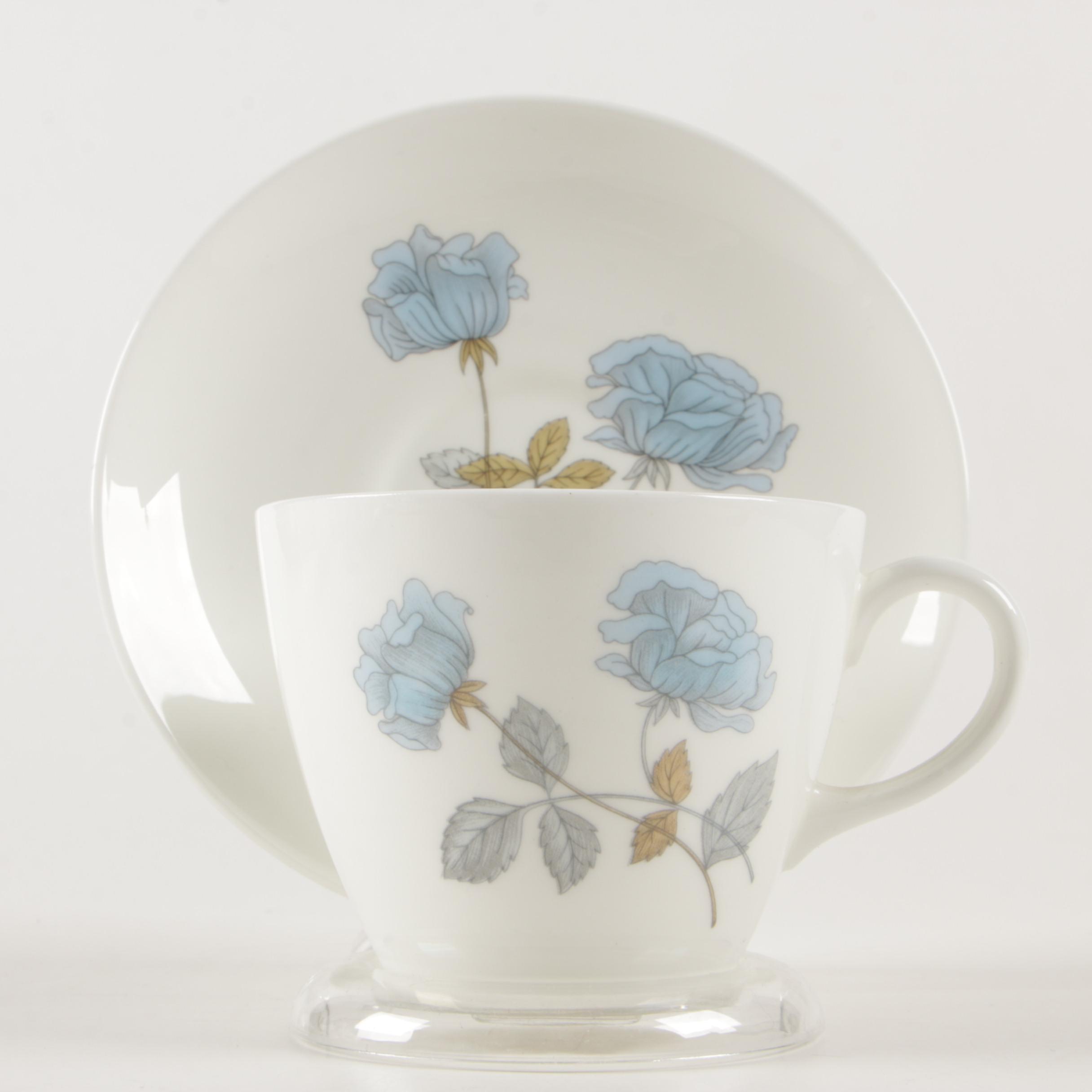 Wedgwood "Ice Rose" China Coffee Set, Mid to Late 20th Century