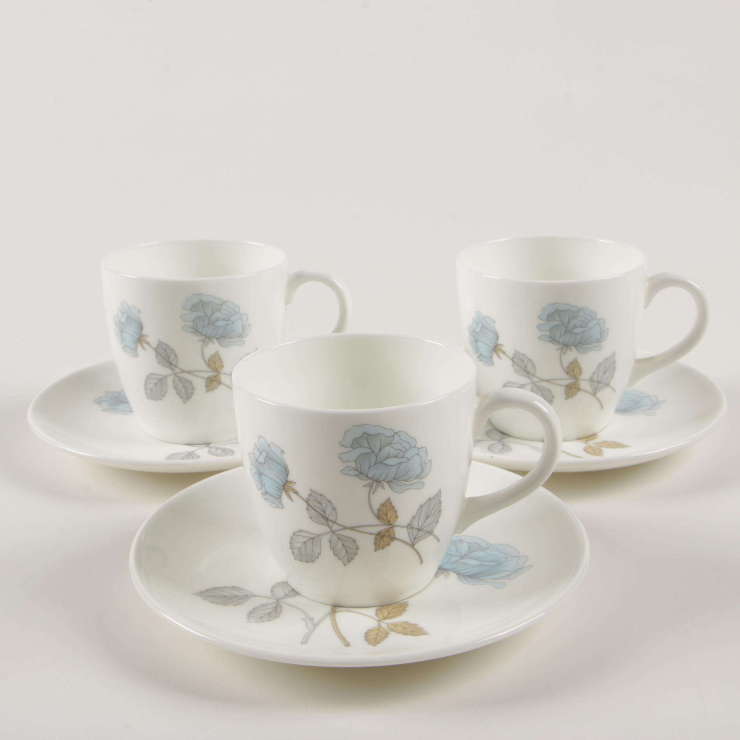 Wedgwood "Ice Rose" China Coffee Set, Mid to Late 20th Century