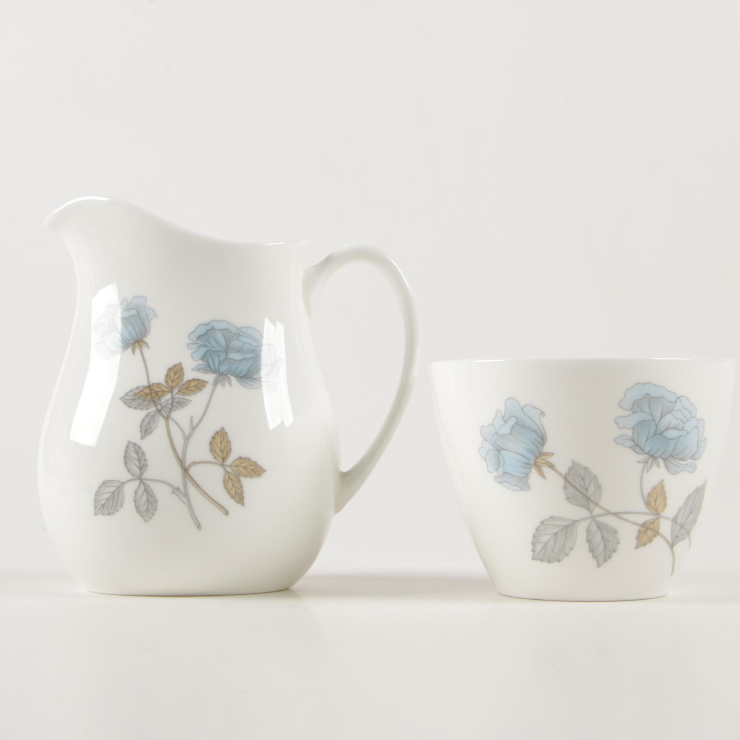 Wedgwood "Ice Rose" China Coffee Set, Mid to Late 20th Century