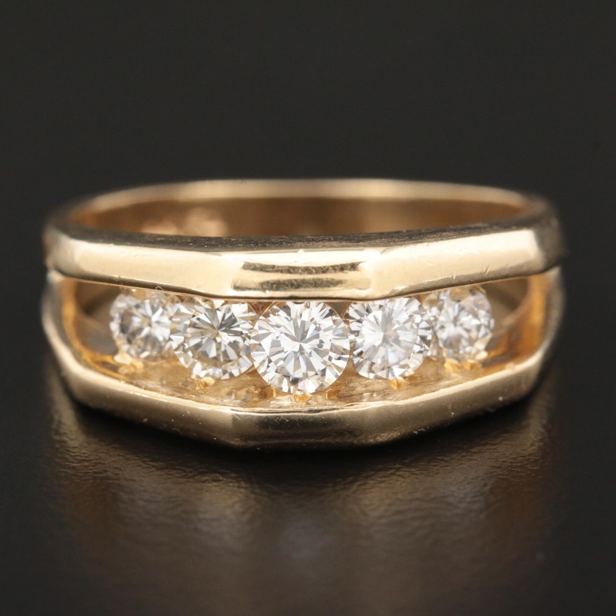14K Yellow Gold 1.05 CTW Diamond Ring